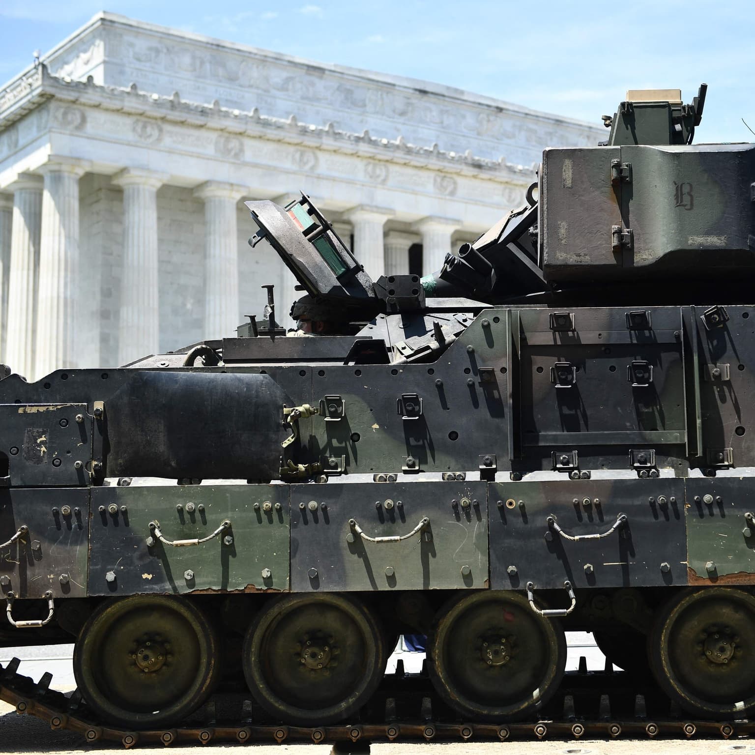 What's the message behind Trump's military parade? artwork