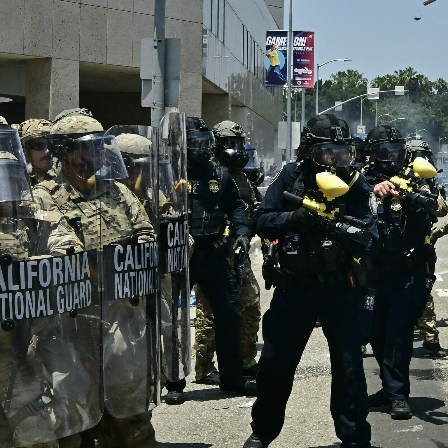 Los Angeles mayor Karen Bass reacts to federalized National Guard troops in her city artwork
