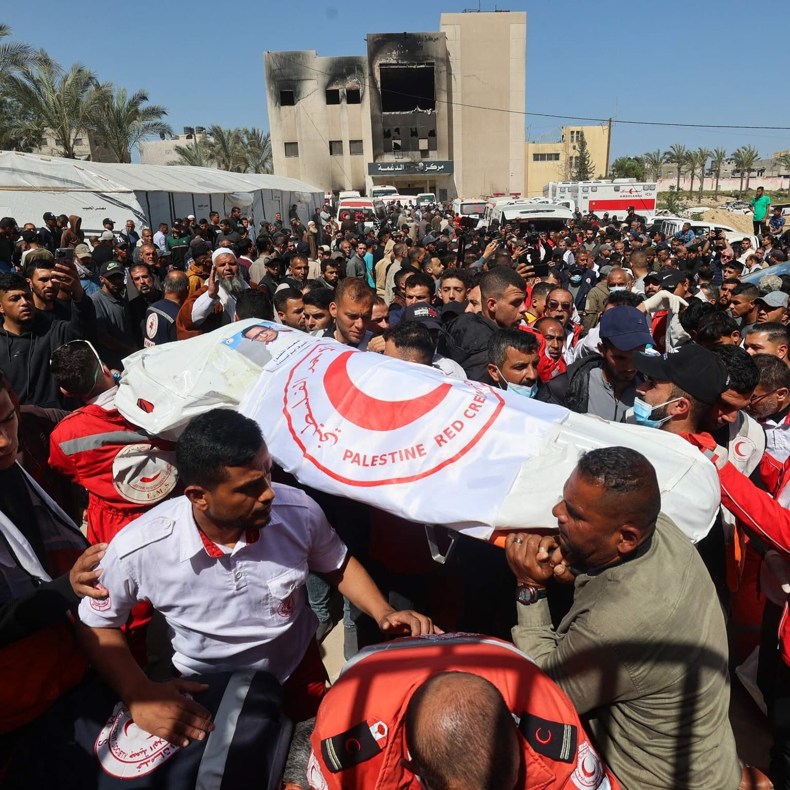 Israel's changing story of an attack on rescue workers artwork