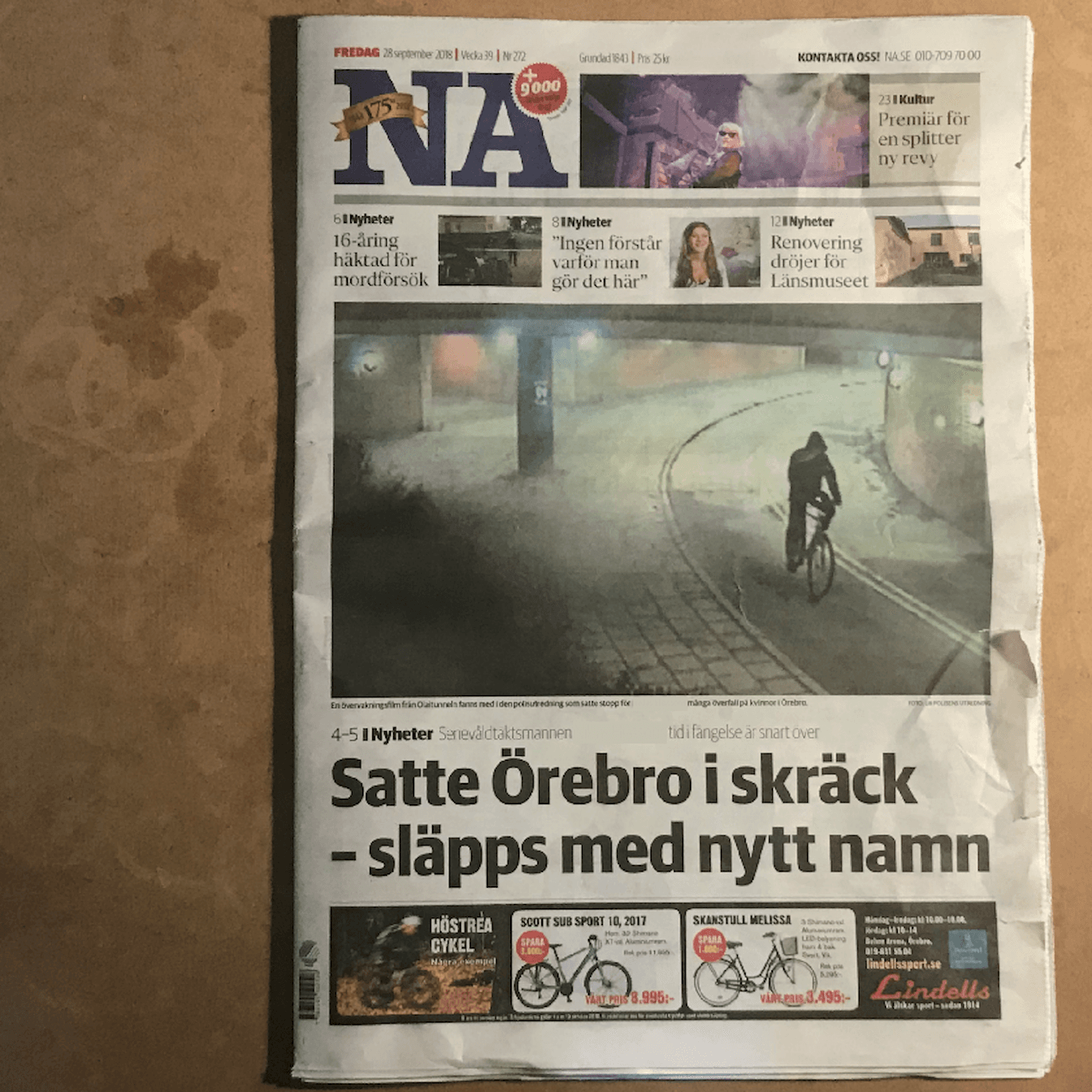 Nerikes Allehanda publicerar “örebromannens” namnbyte, svajande namnlinje om kulturprofilen, GDPR påverkar öppenheten i kommuner artwork