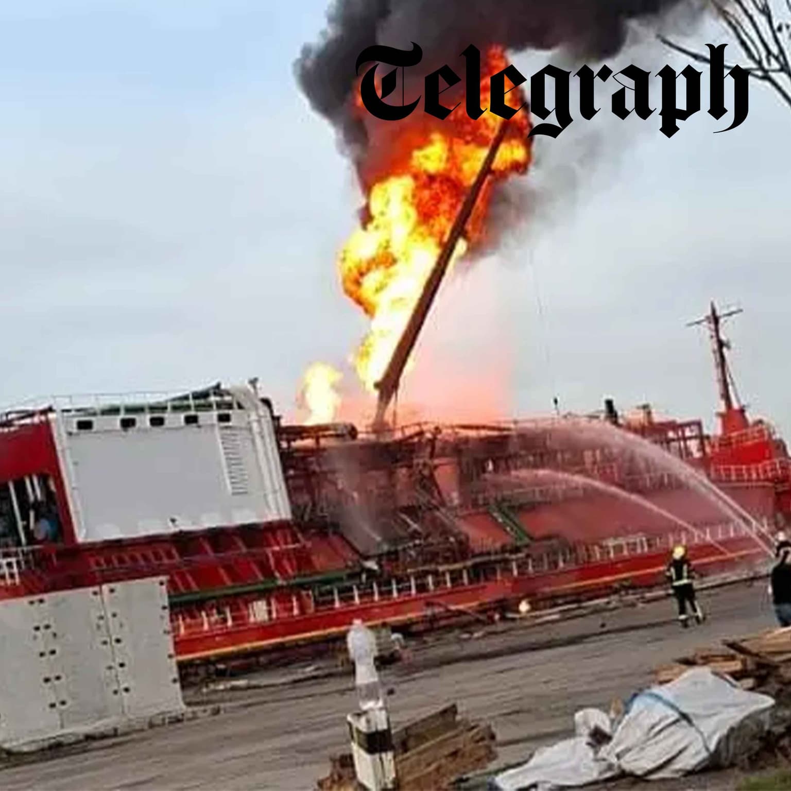 Ship ablaze after surprise attack on Danube port; 'sabotage' as explosion hits Polish railway track & surviving Putin's gulags artwork
