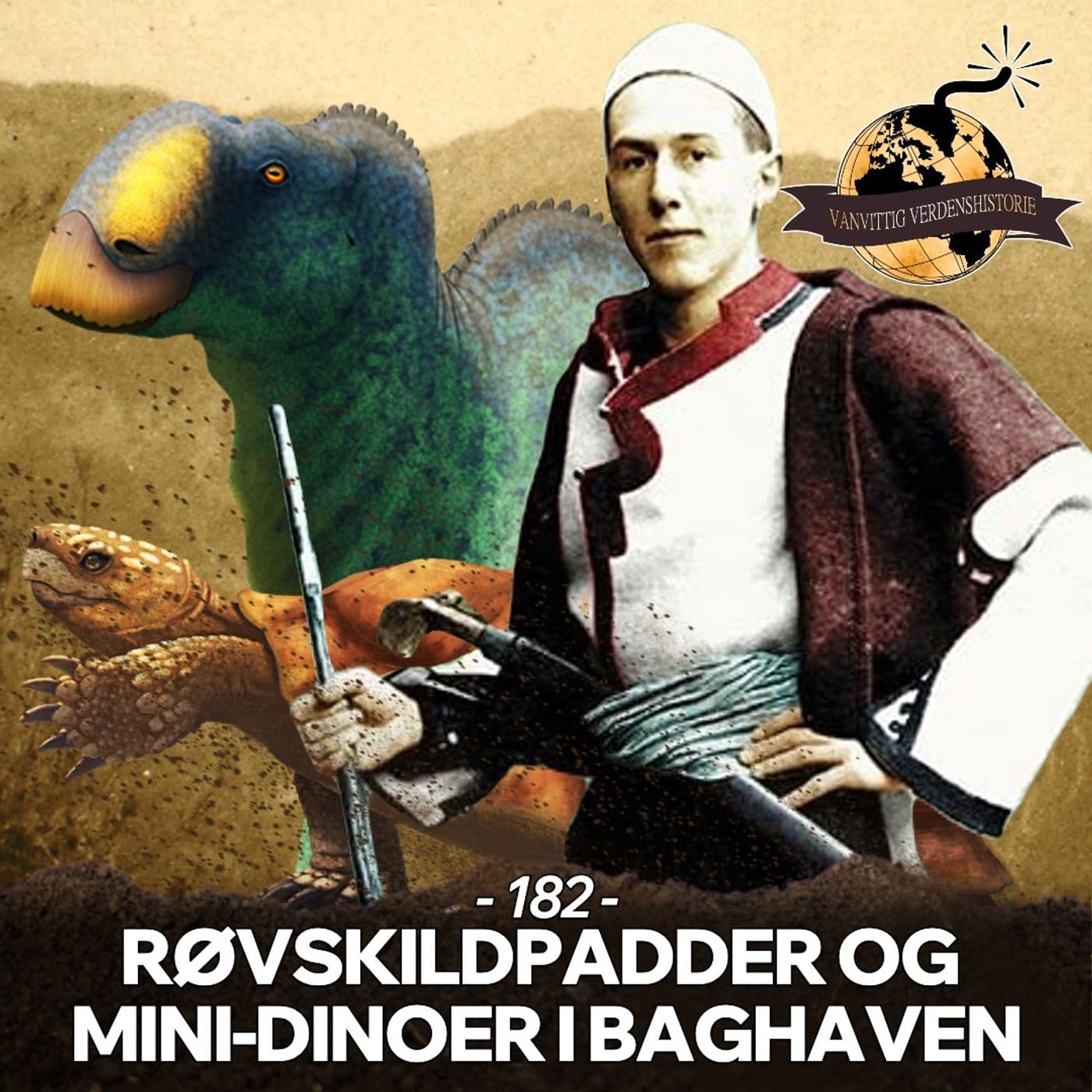 #182: Røvskildpadder og mini-dinoer i baghaven artwork