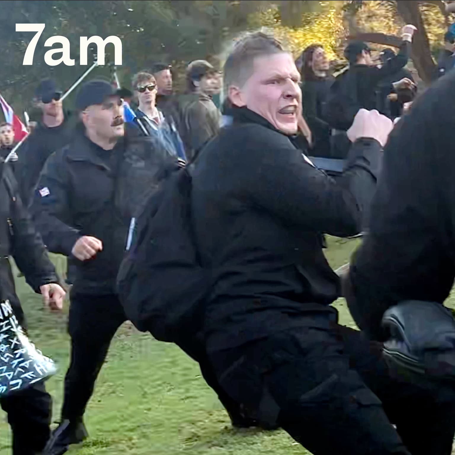 How a mainstream protest gave cover to neo-Nazi violence artwork
