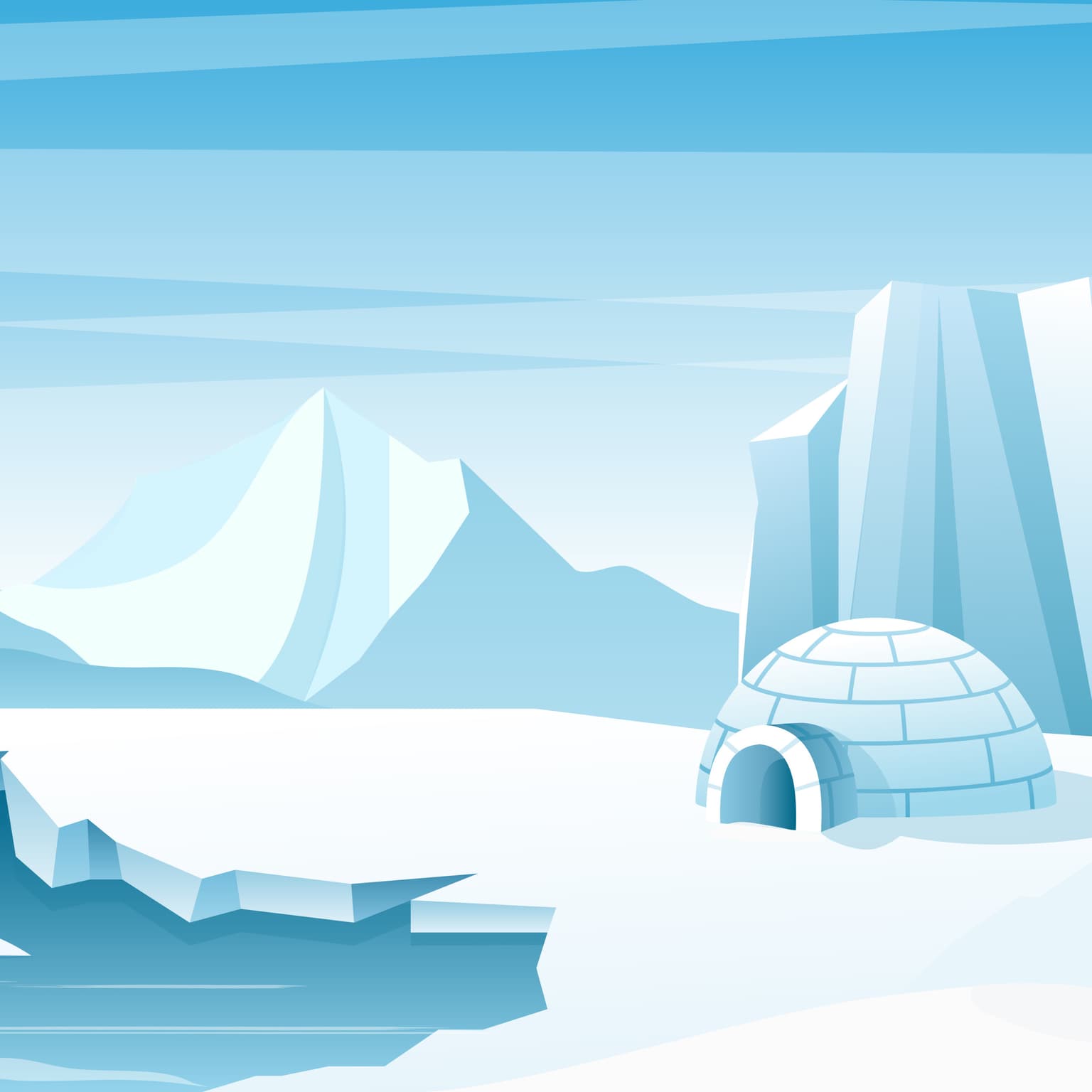 Geo bygger en iglo artwork
