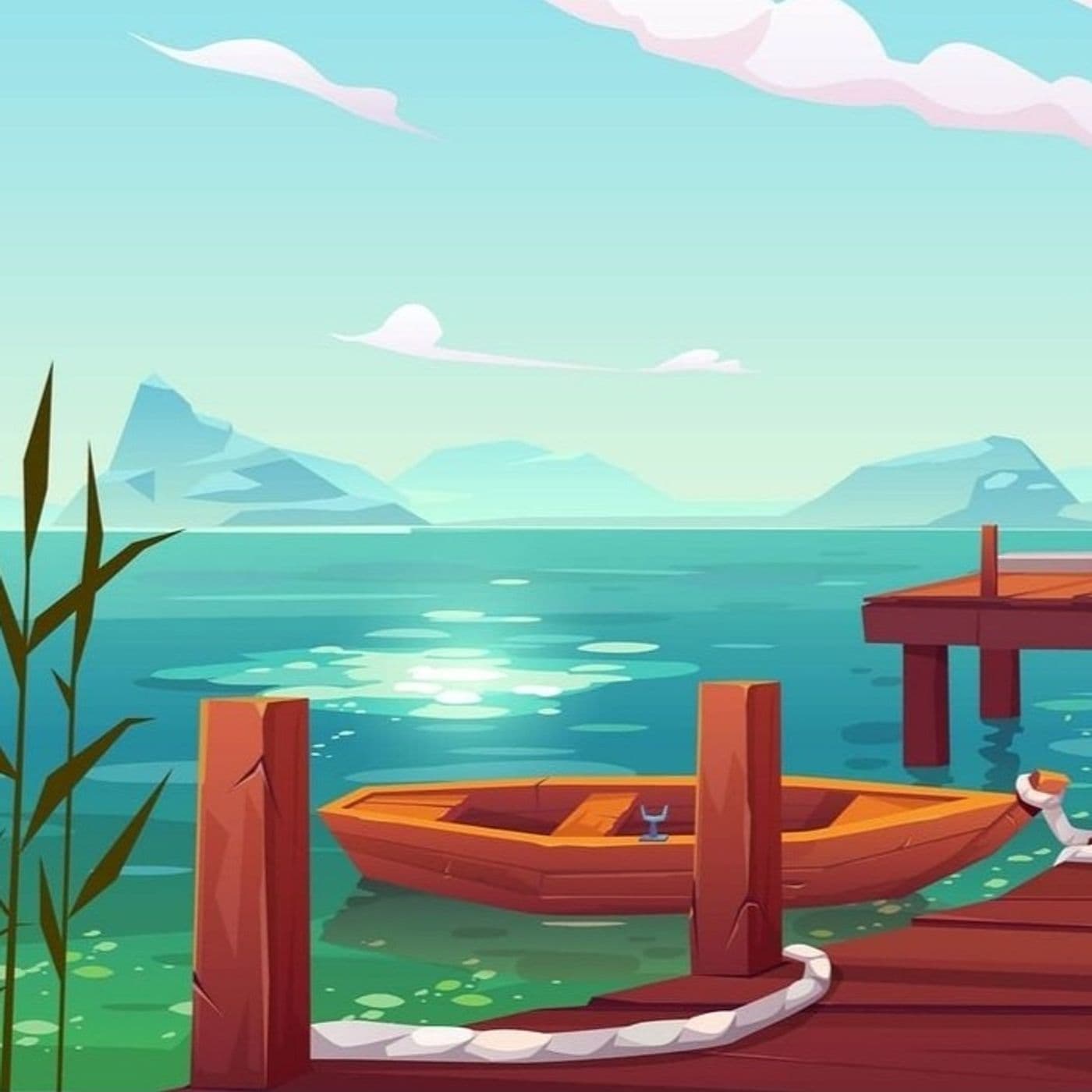 Geo sejler i robåd artwork