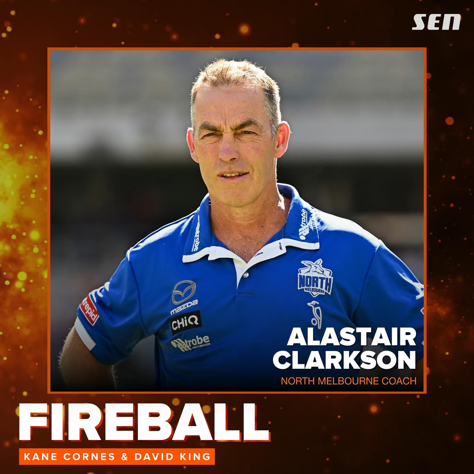 North Melbourne coach Alastair Clarkson in the studio (24.04.26) artwork