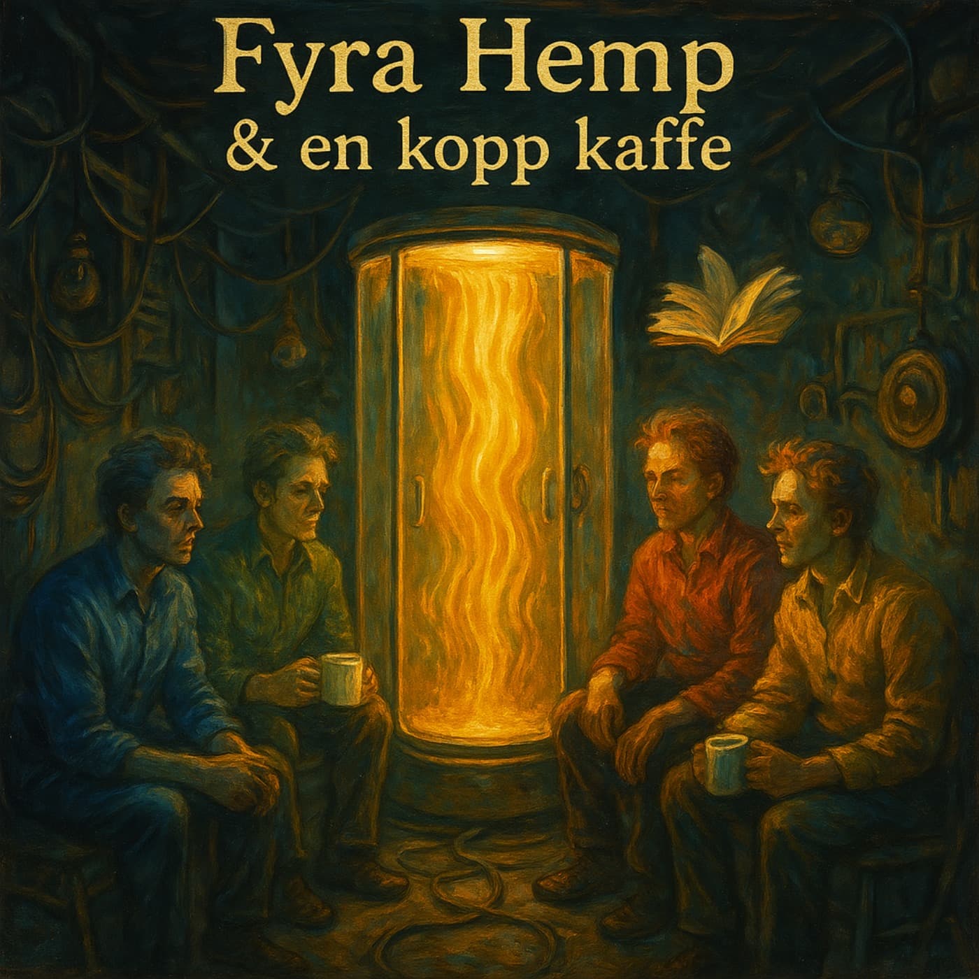Fyra Hemp och en kopp kaffe artwork