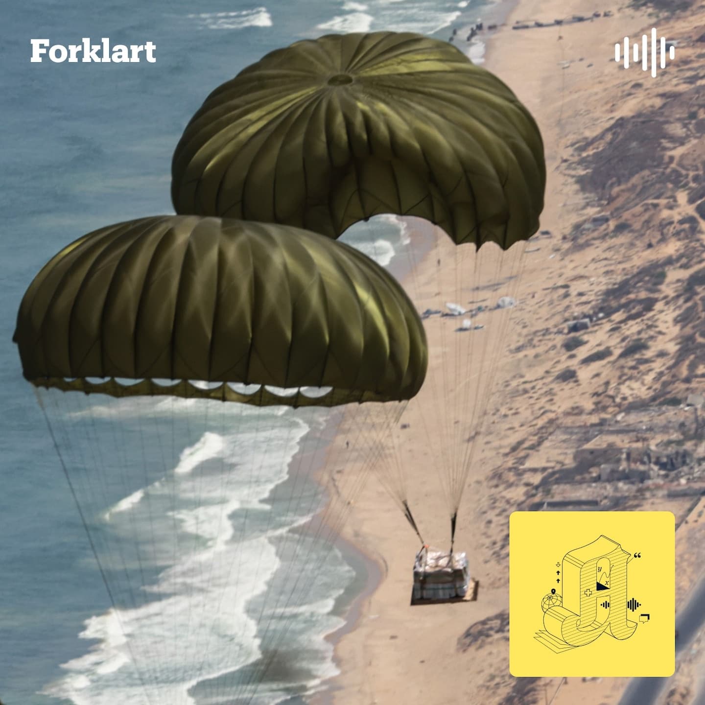 Om bord i flyet som slipper nødhjelp over Gaza artwork