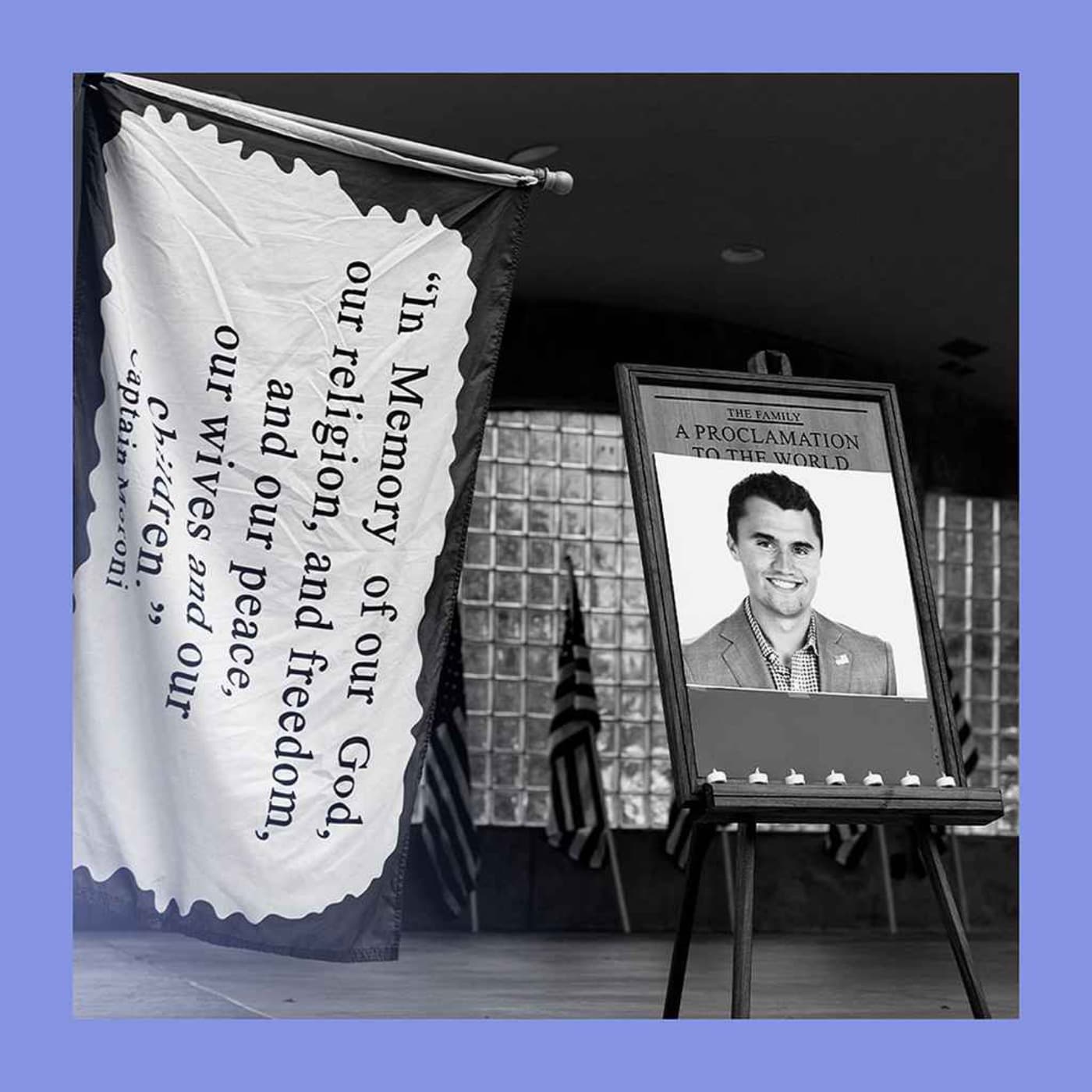 Combative, conservative, cut down: Charlie Kirk artwork