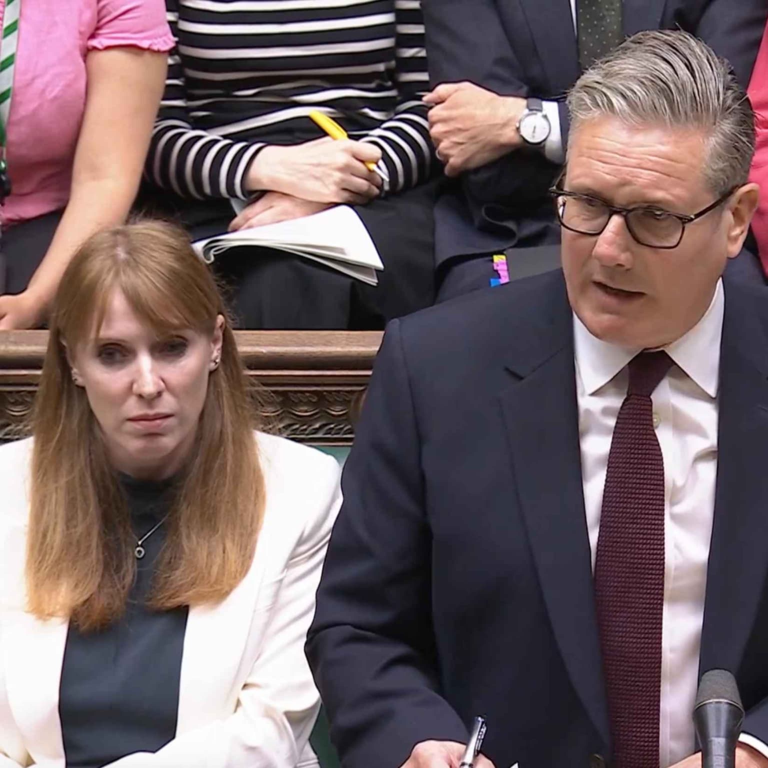 PMQs: Rayner defended as Badenoch flops artwork