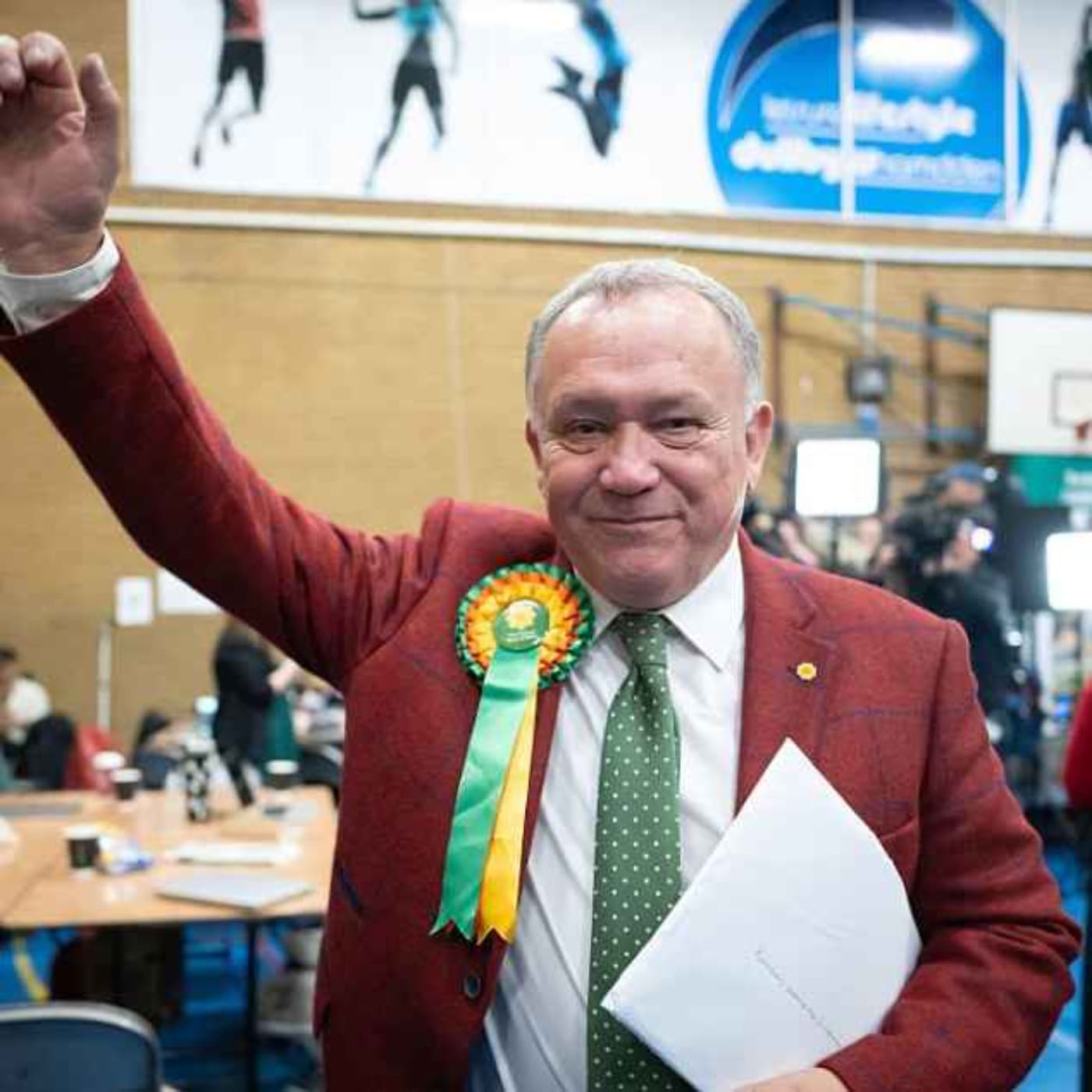 Caerphilly by-election: 'a tale of two faces' artwork