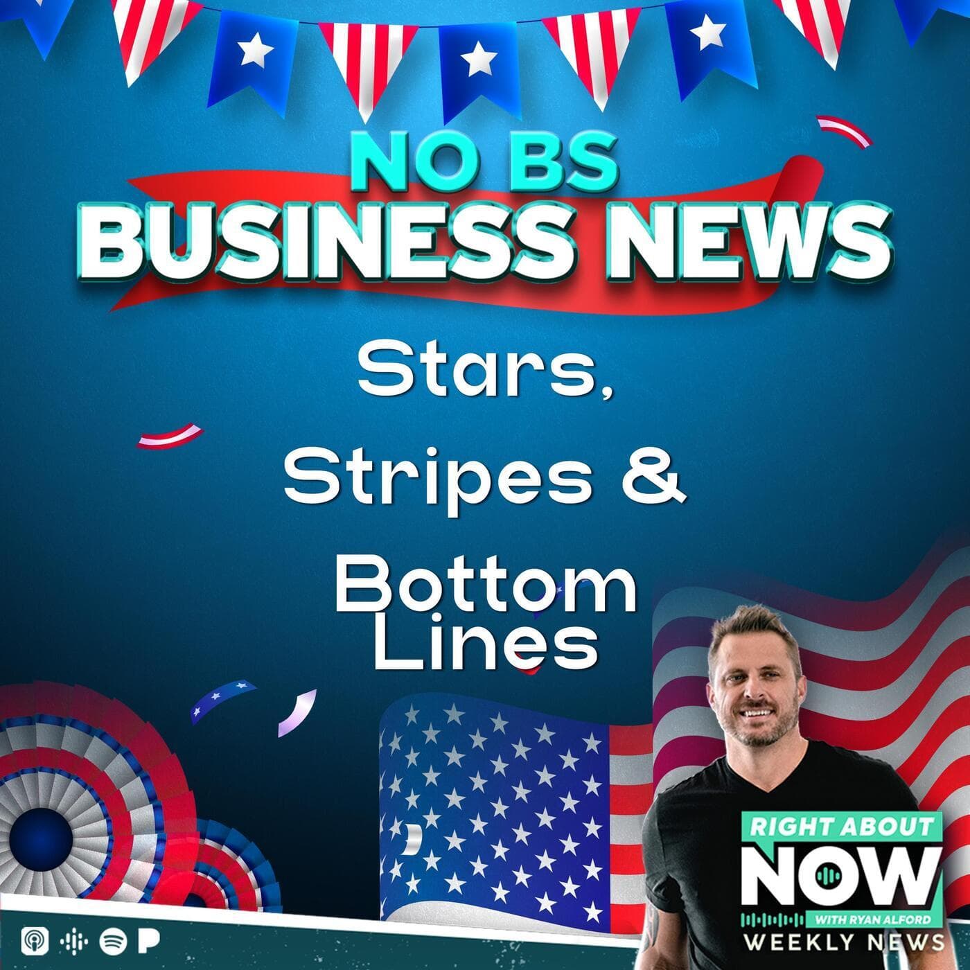 Stars, Stripes & Bottom Lines—No BS Business News From the Houseboat artwork