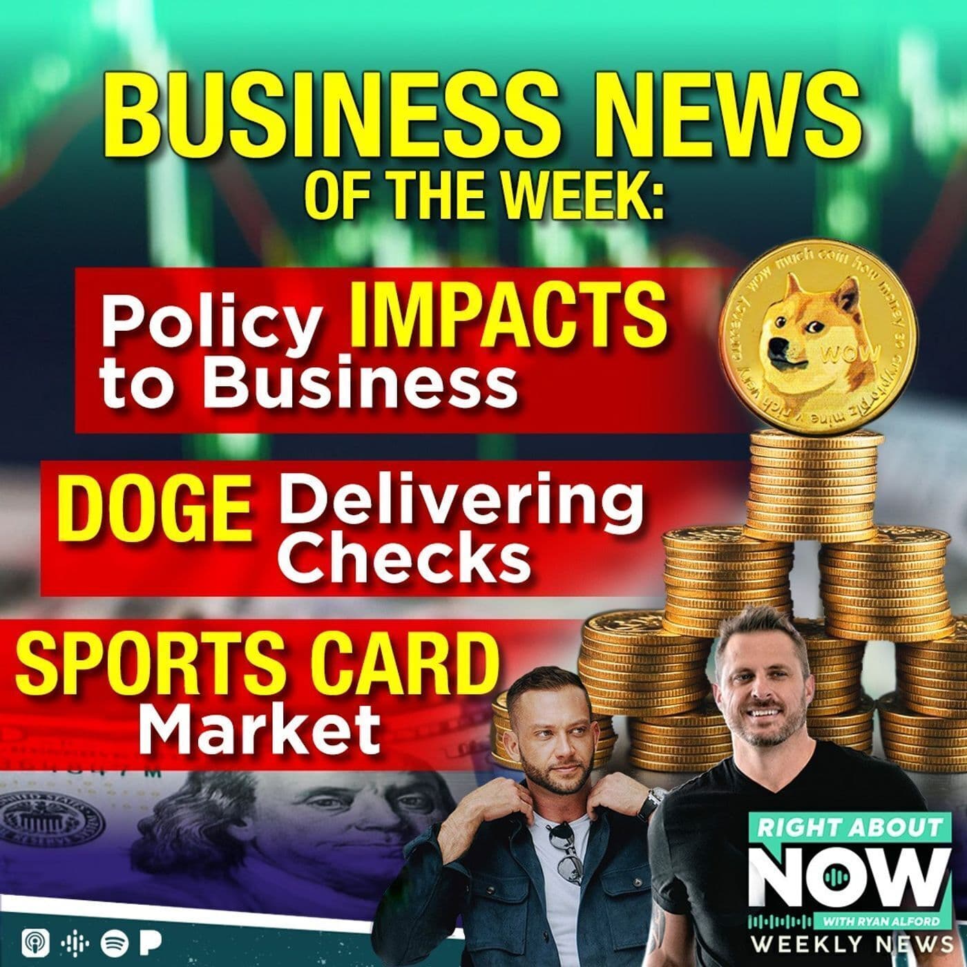 Business News of the Week: Policy Impacts to Business - DOGE Delivering Checks - Sports Card Market artwork
