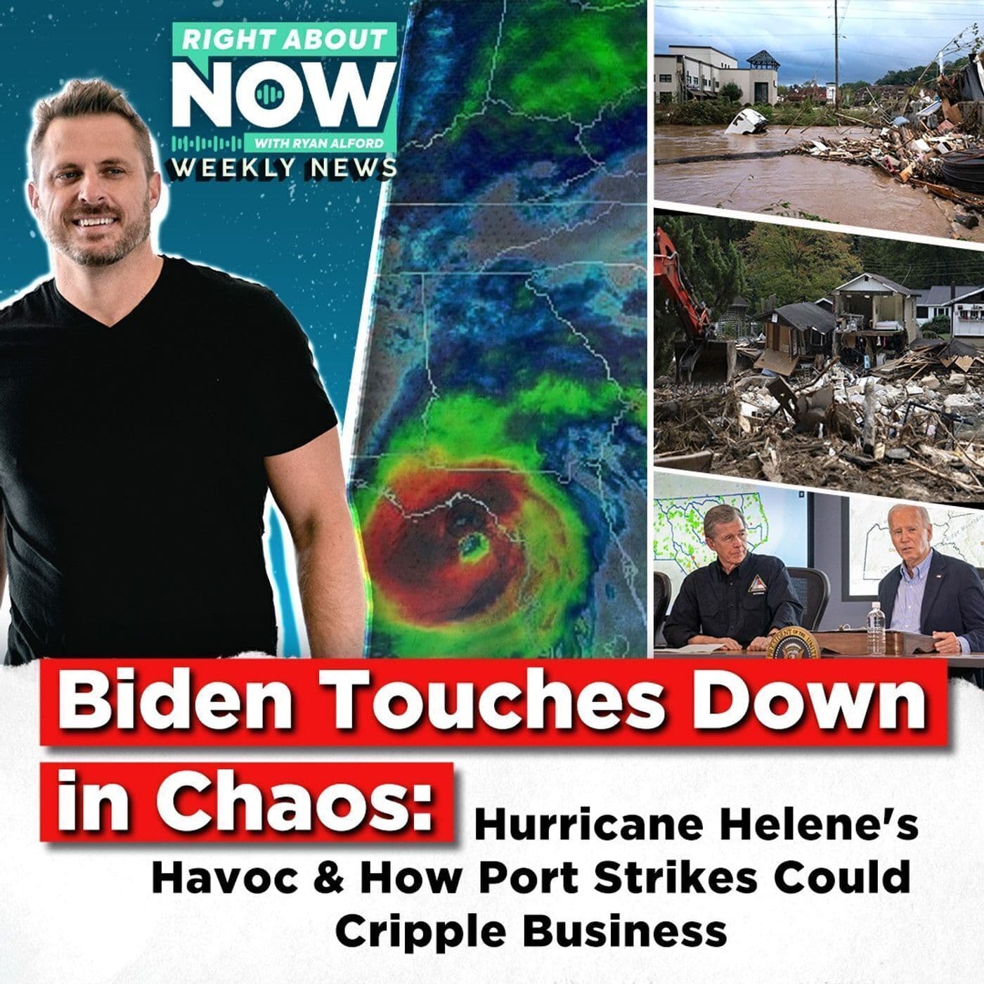 Biden Touches Down in Chaos: Hurricane Helene's Havoc & How Port Strikes Could Cripple Business artwork