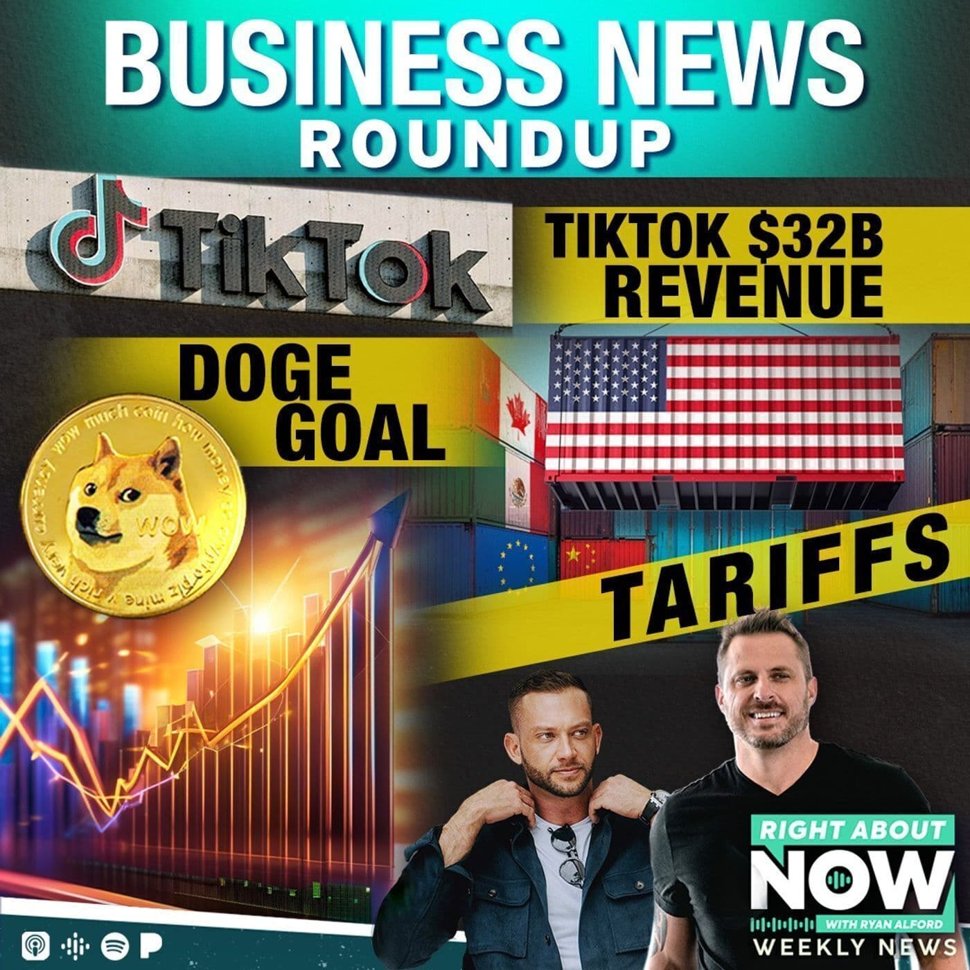 Business News Roundup: Tiktok $32b Revenue - Tariffs - Doge Goal artwork