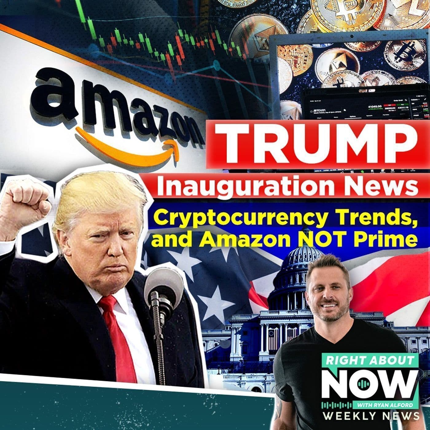 Trump Inauguration News, Cryptocurrency Trends, and Amazon NOT Prime artwork