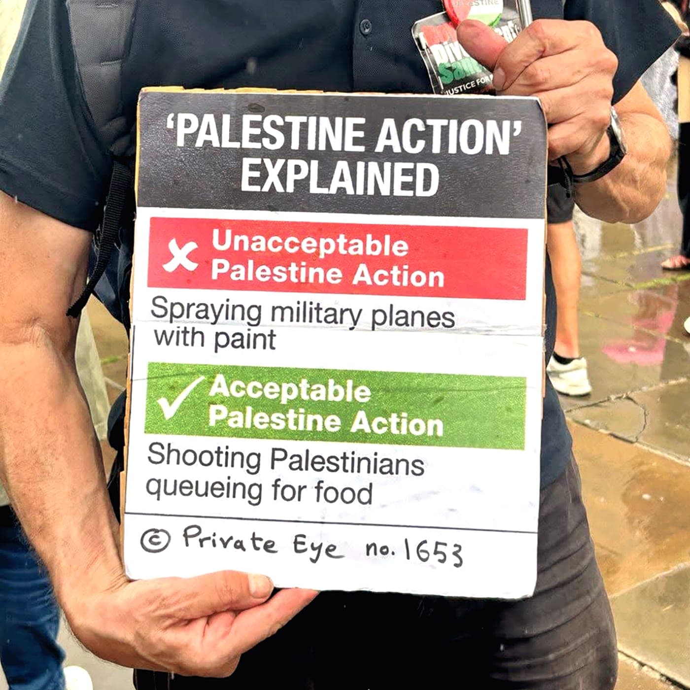 152: Protests, Placards, Palestine and Private Eye artwork
