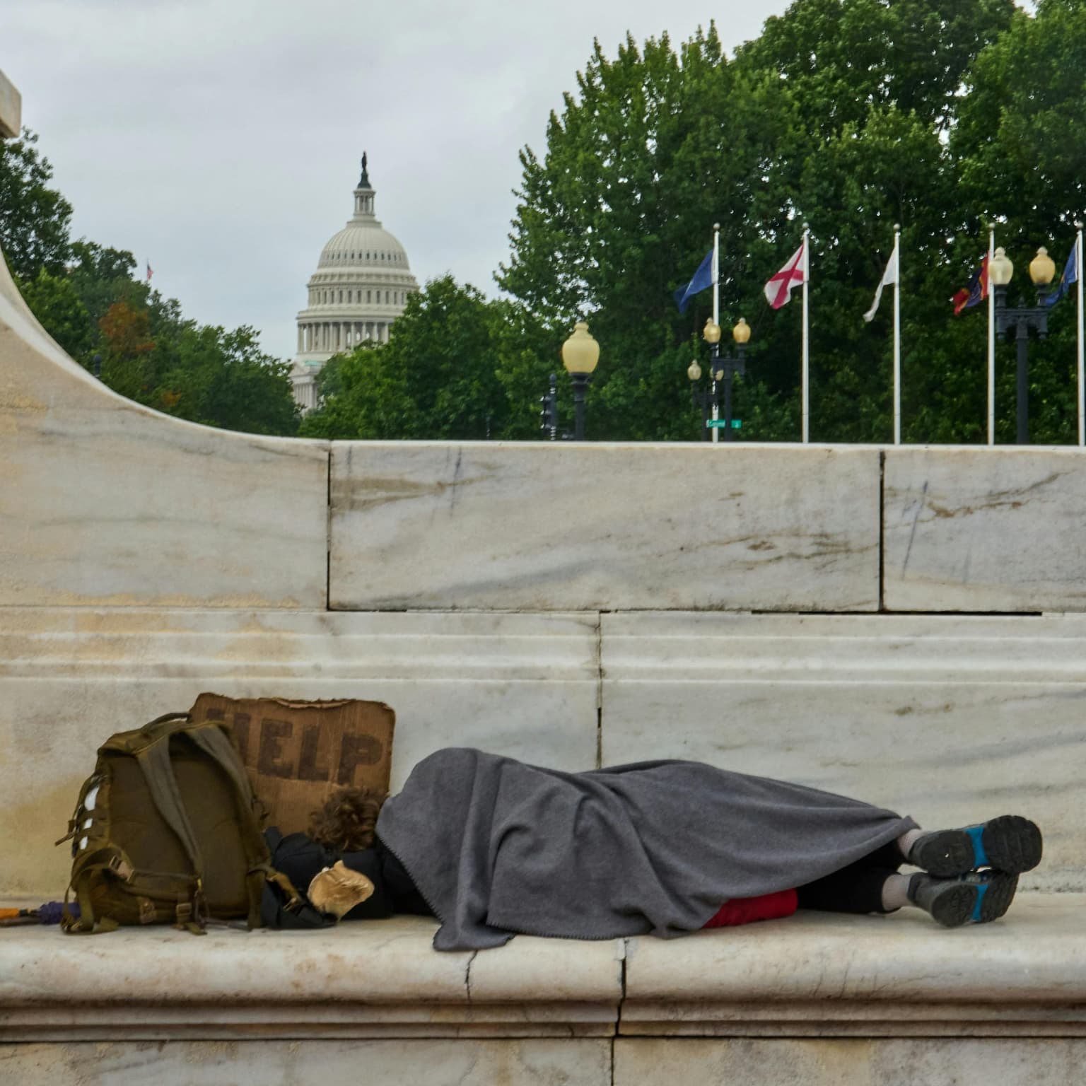 Trump evicts homeless people artwork