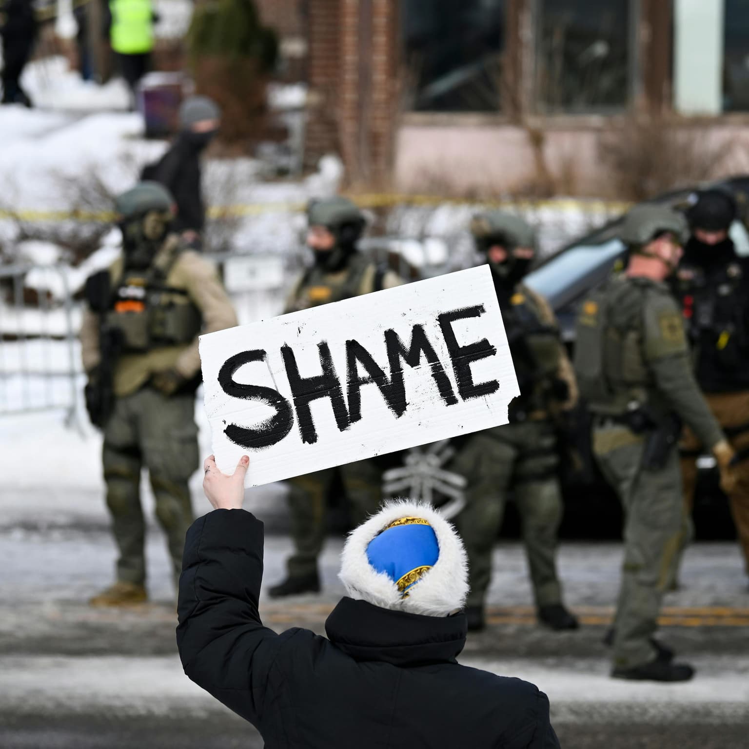 An ICE shooting in Minnesota artwork