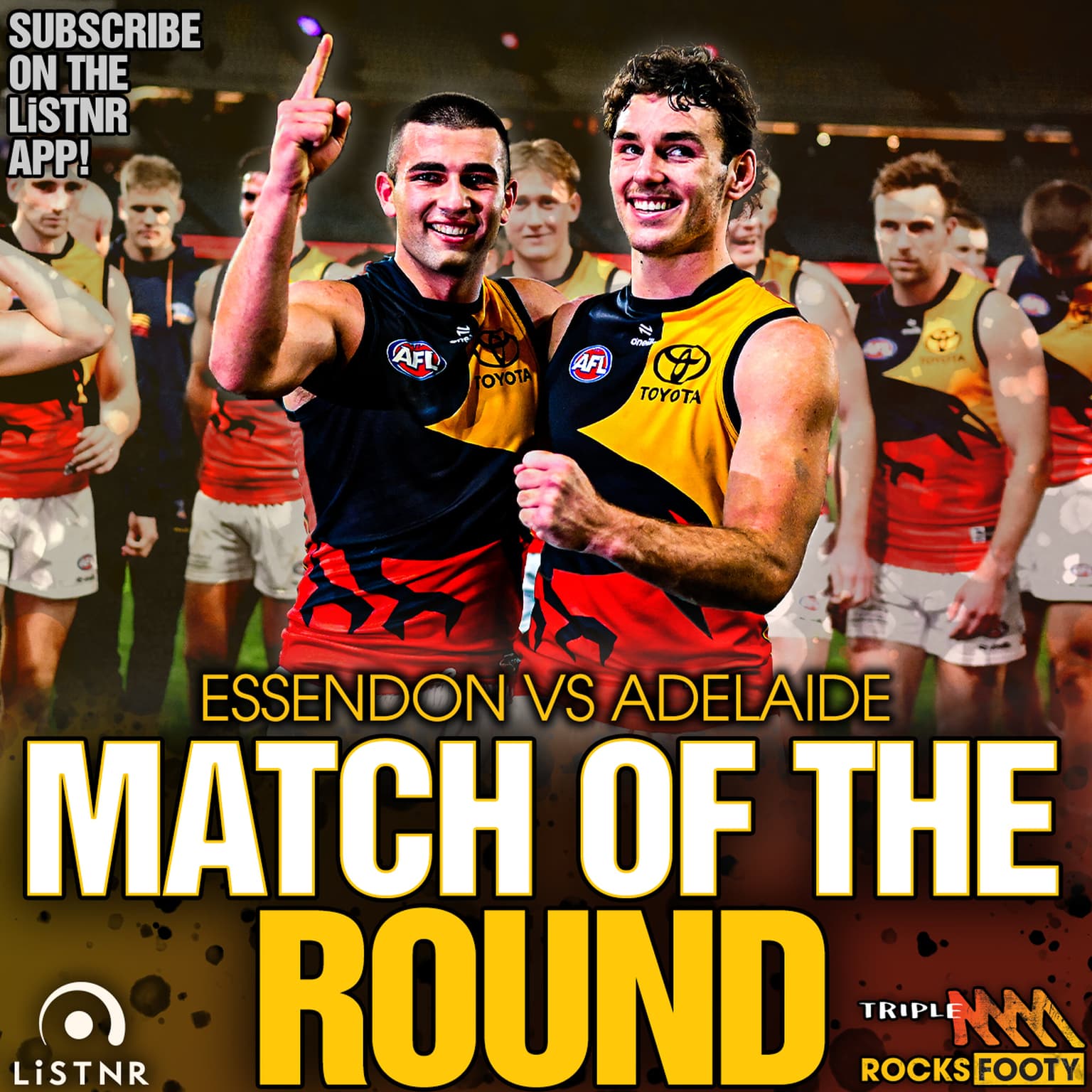 MONDAY MINI-MATCH - R19 - Essendon v Adelaide artwork