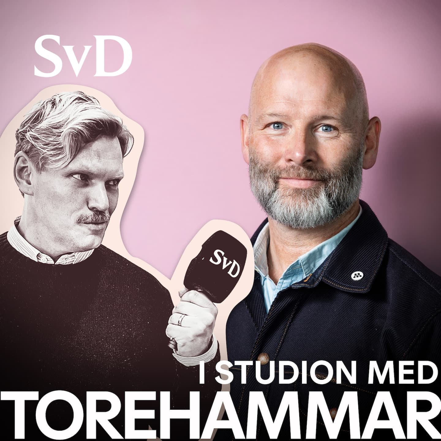 Martin Borgs i studion med Torehammar artwork