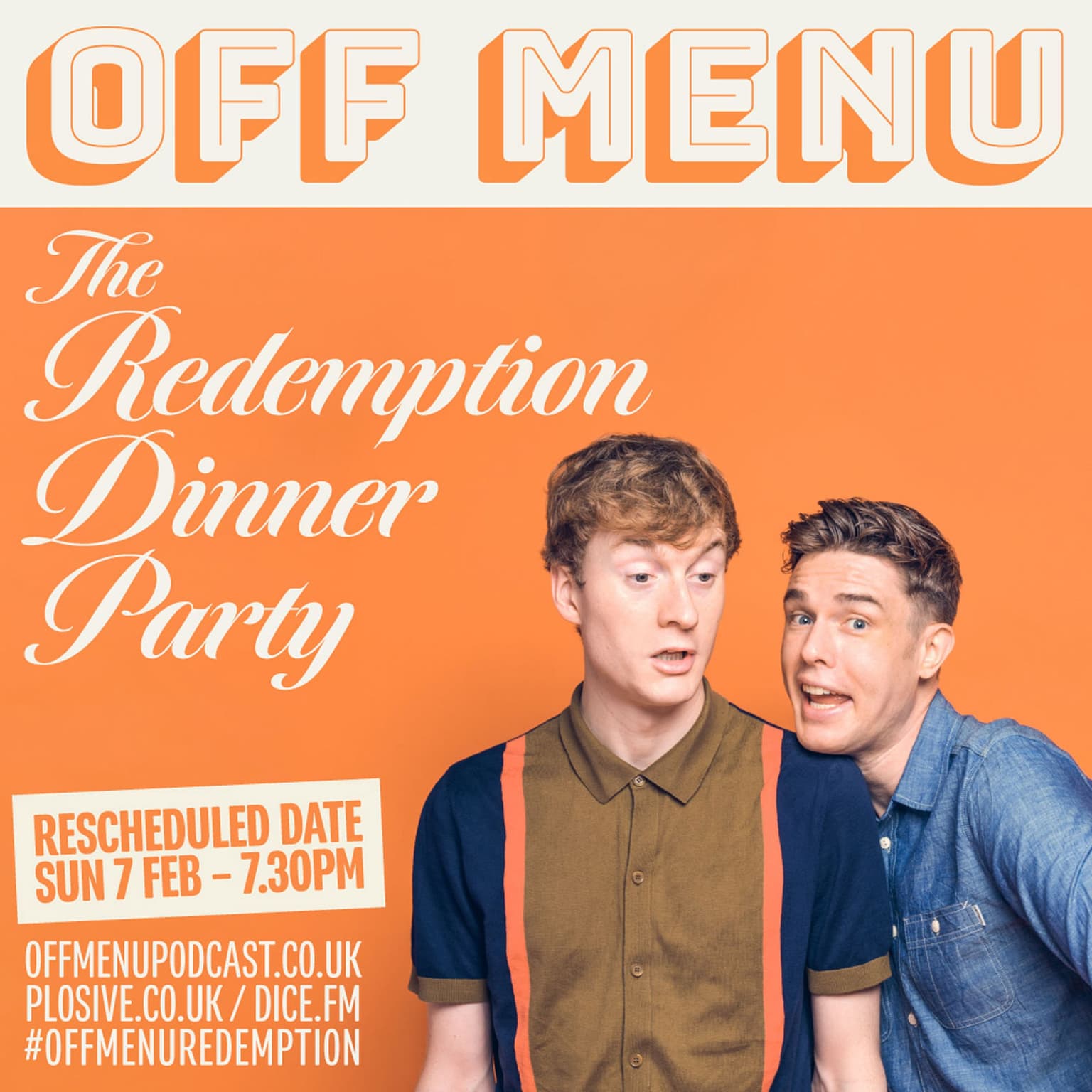 Off Menu: The Redemption Dinner Party – Live-Streamed Show – On Sale Now artwork