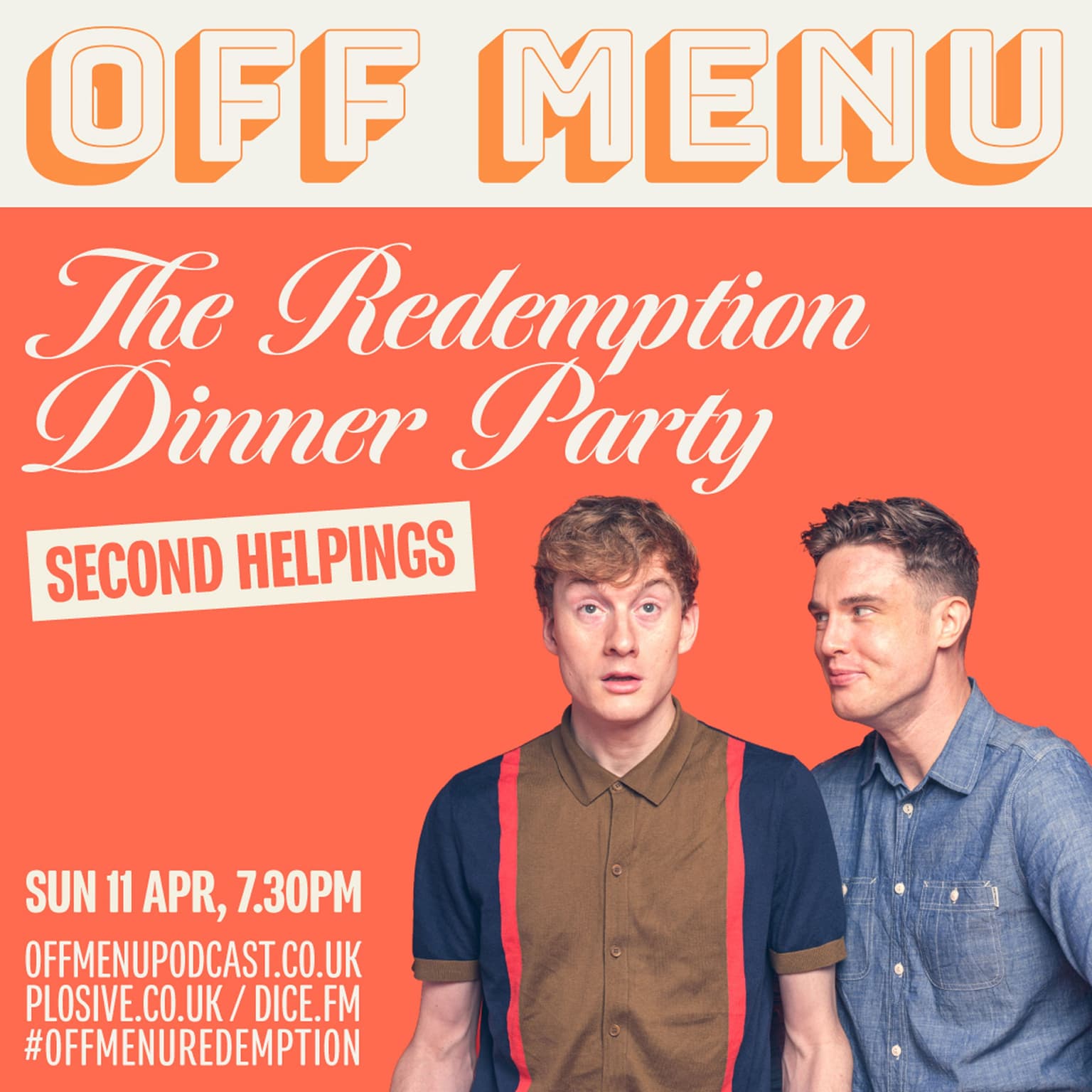 Off Menu: The Redemption Dinner Party – Second Helpings – Live-Streamed Show – On Sale Now artwork