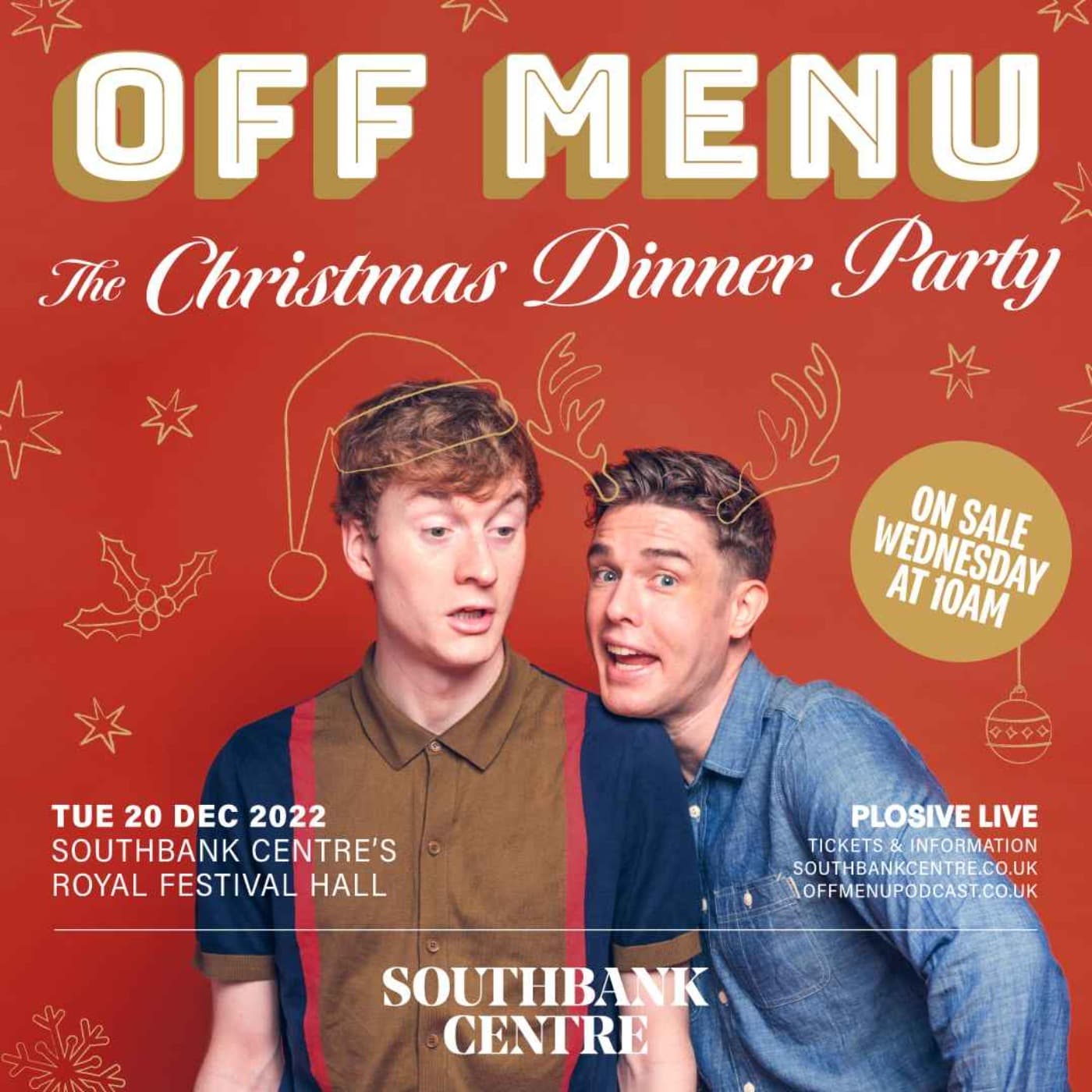 Announcement! Off Menu: The Christmas Dinner Party - live show in London - on sale this Wednesday artwork