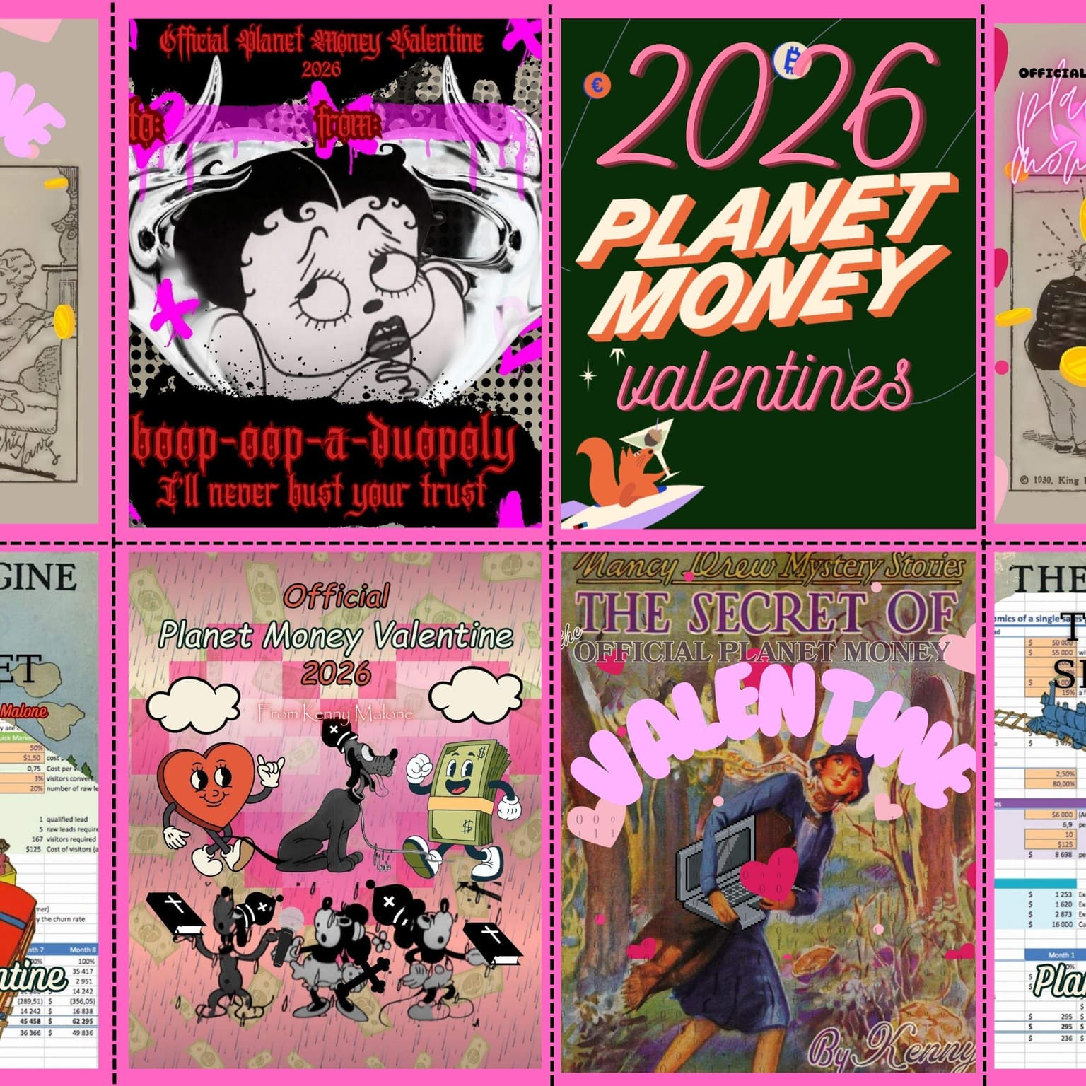 Betty Boop, Excel Olympics, Penny-isms: Our 2026 Valentines artwork
