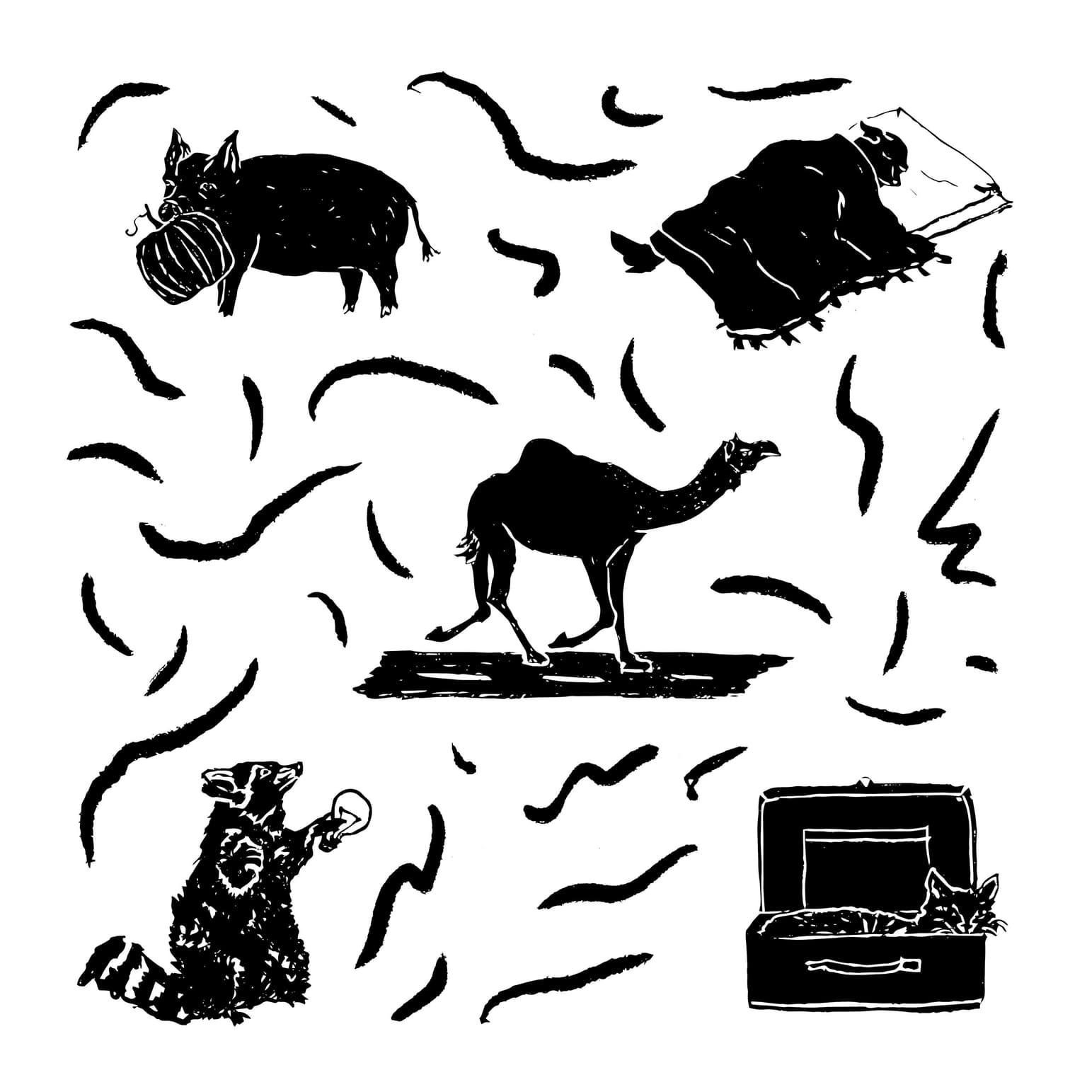 Dog in the Bed, Cat in the Bag, Camel on the Golf Course artwork