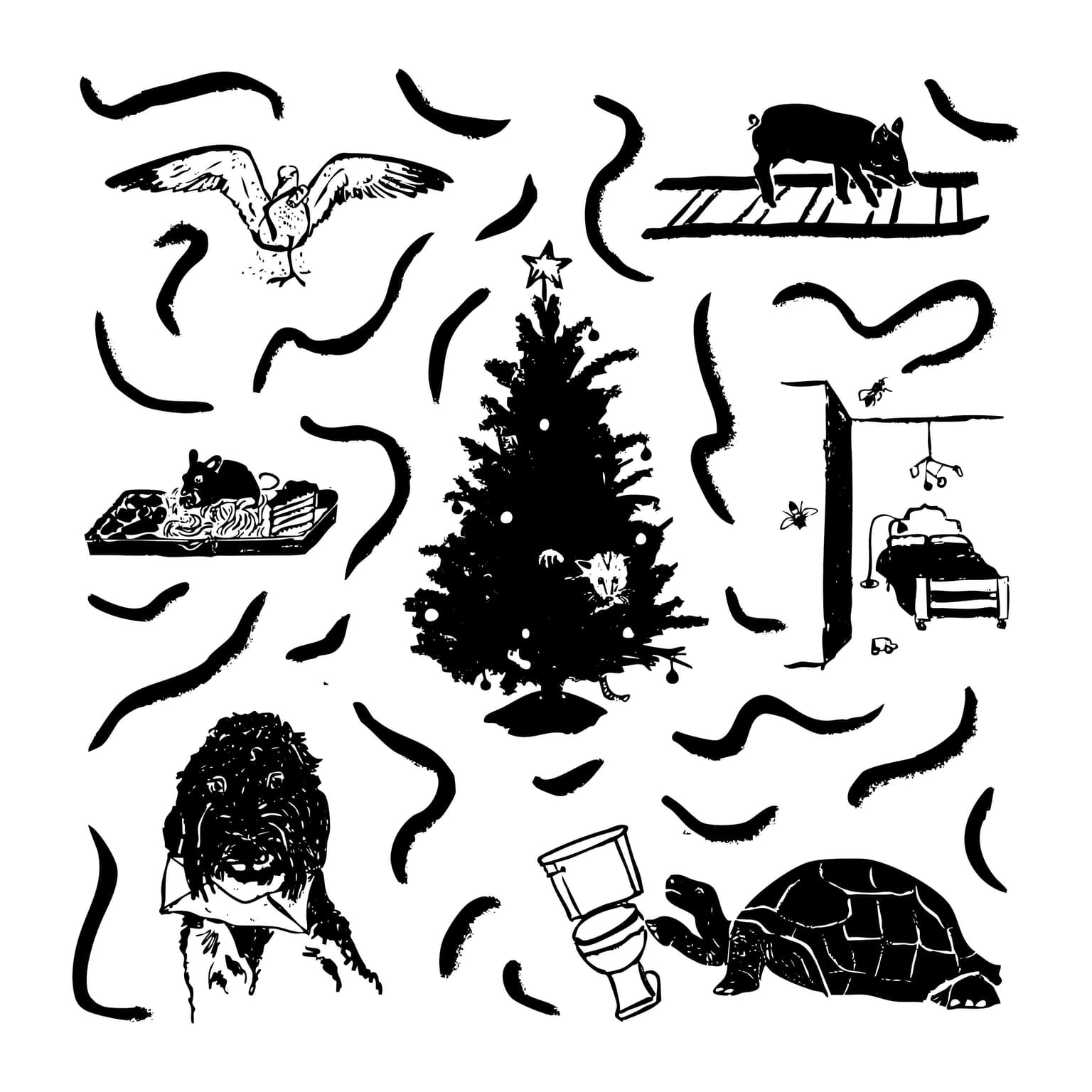 Turtle vs. Toilet, a Monster in the Closet, and a Surprise Possum artwork