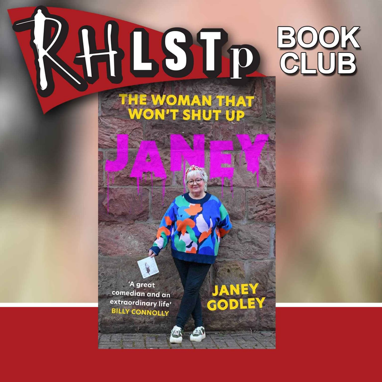 RHLSTP Book Club 101 - Janey Godley artwork