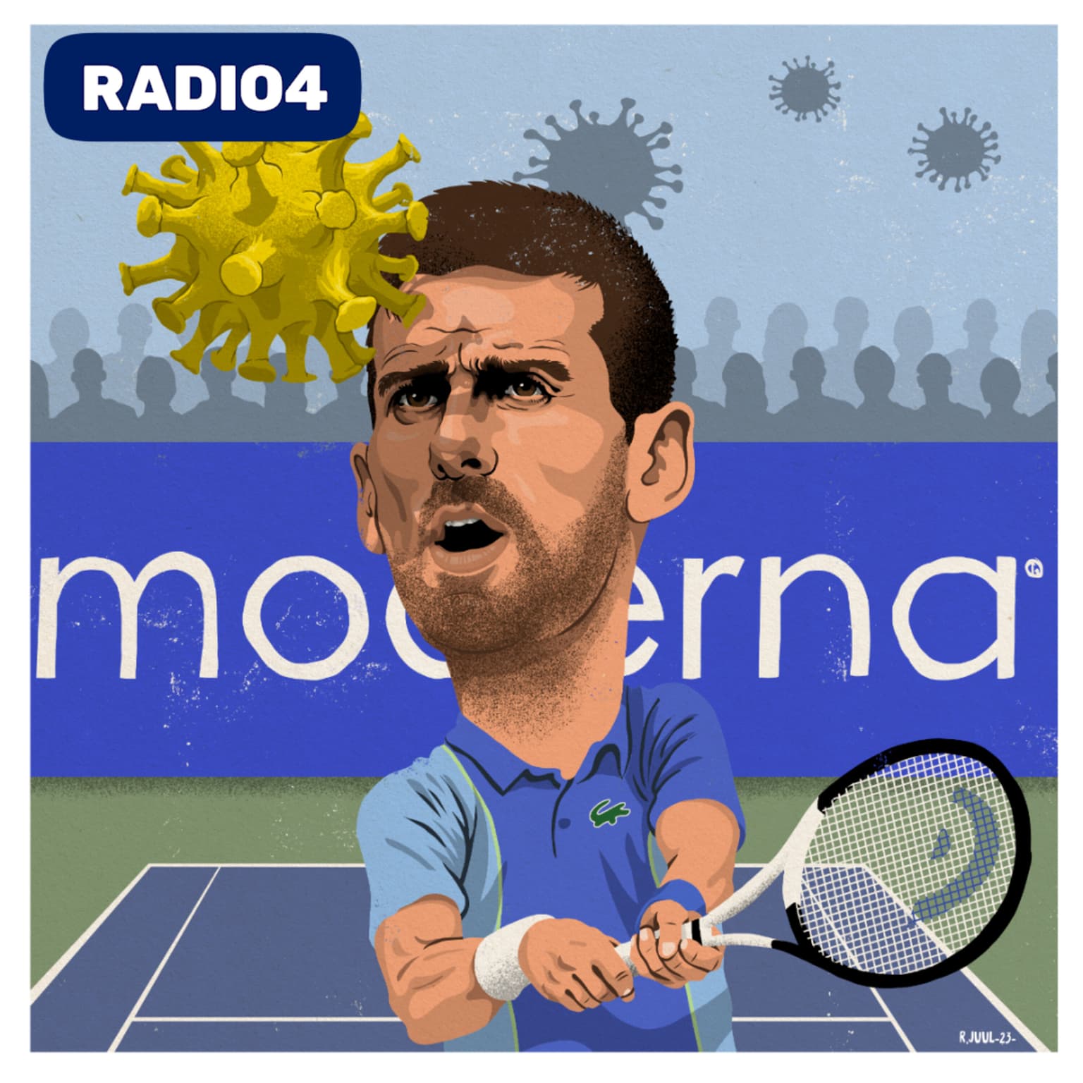 “NoVax” Djokovic vinder Corona Open artwork