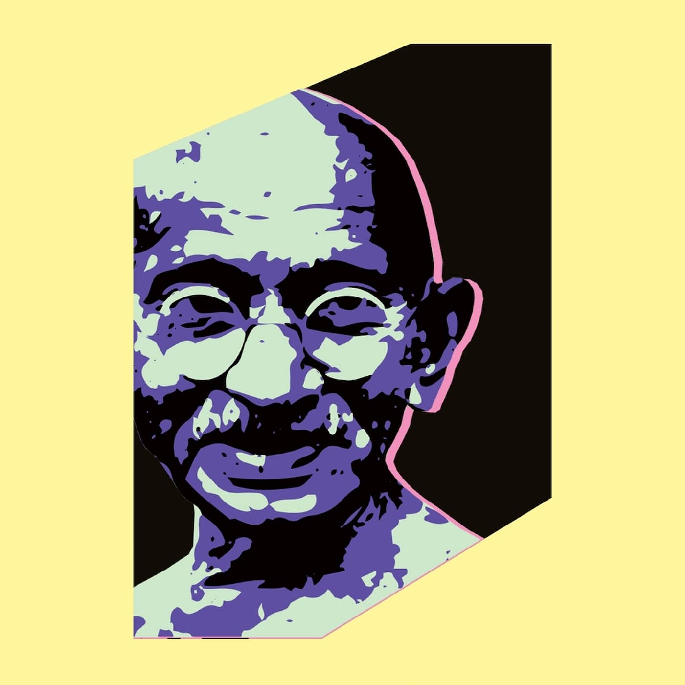 Mahatma Gandhi – fredsapostel på blodbestänkt väg artwork