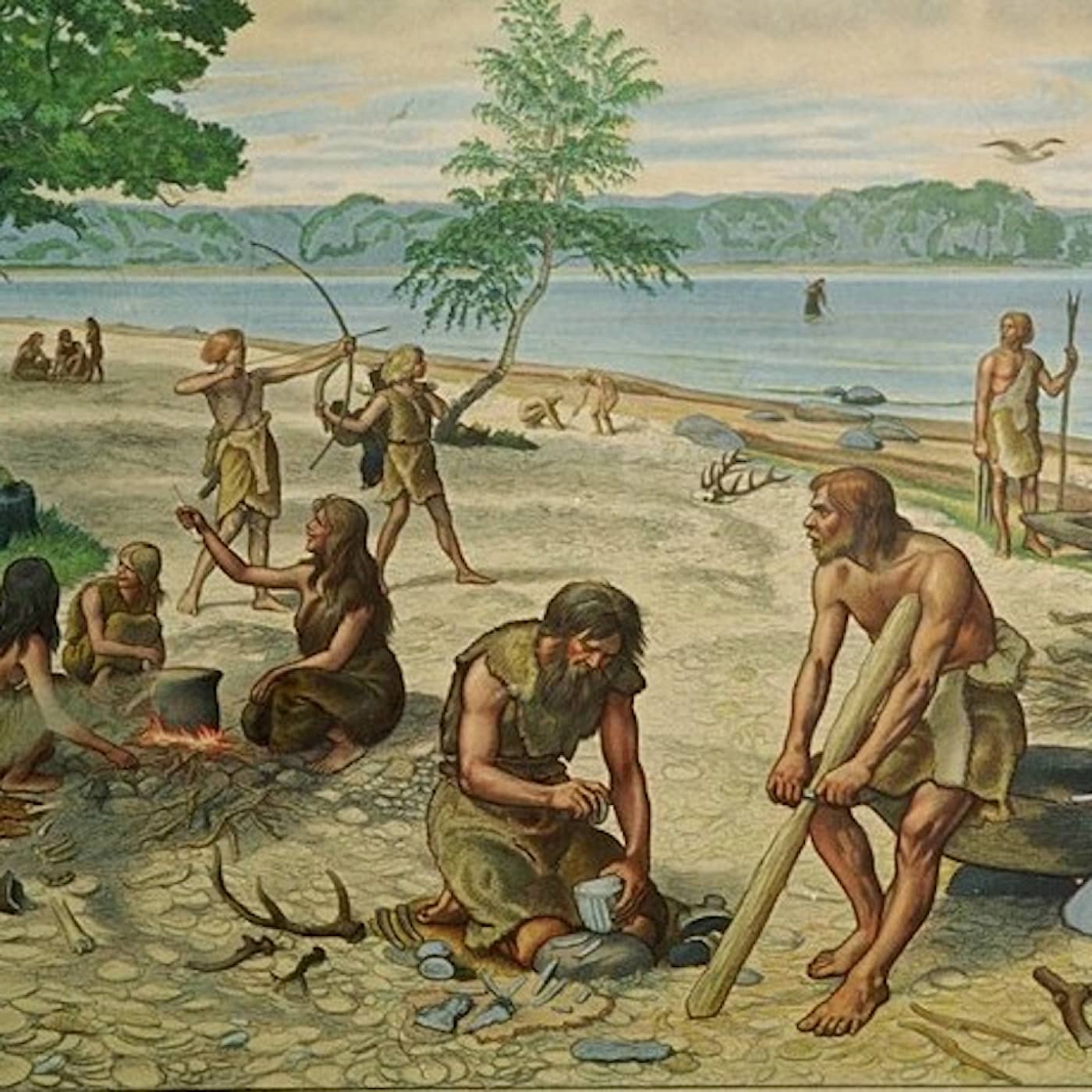 Stenåldersolikheter överdrivna artwork