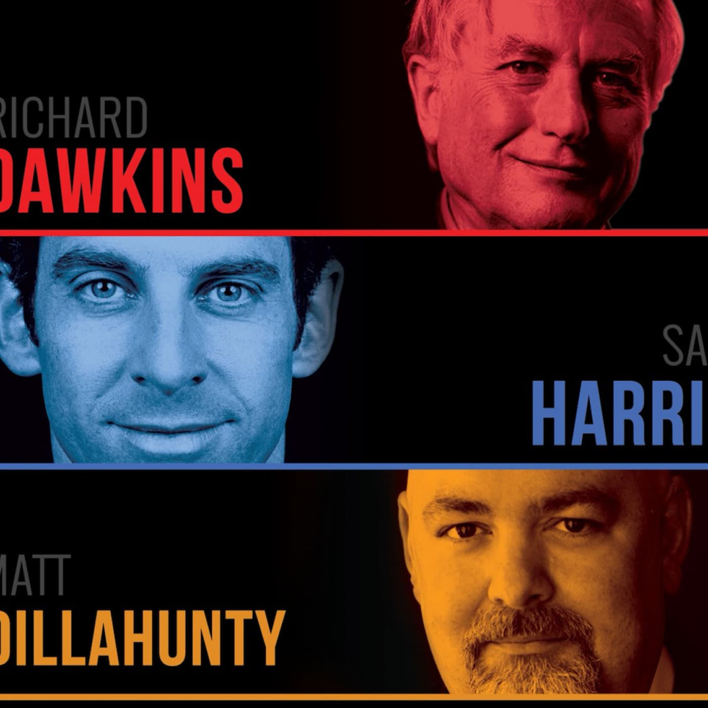 #105 — Richard Dawkins, Sam Harris, and Matt Dillahunty artwork