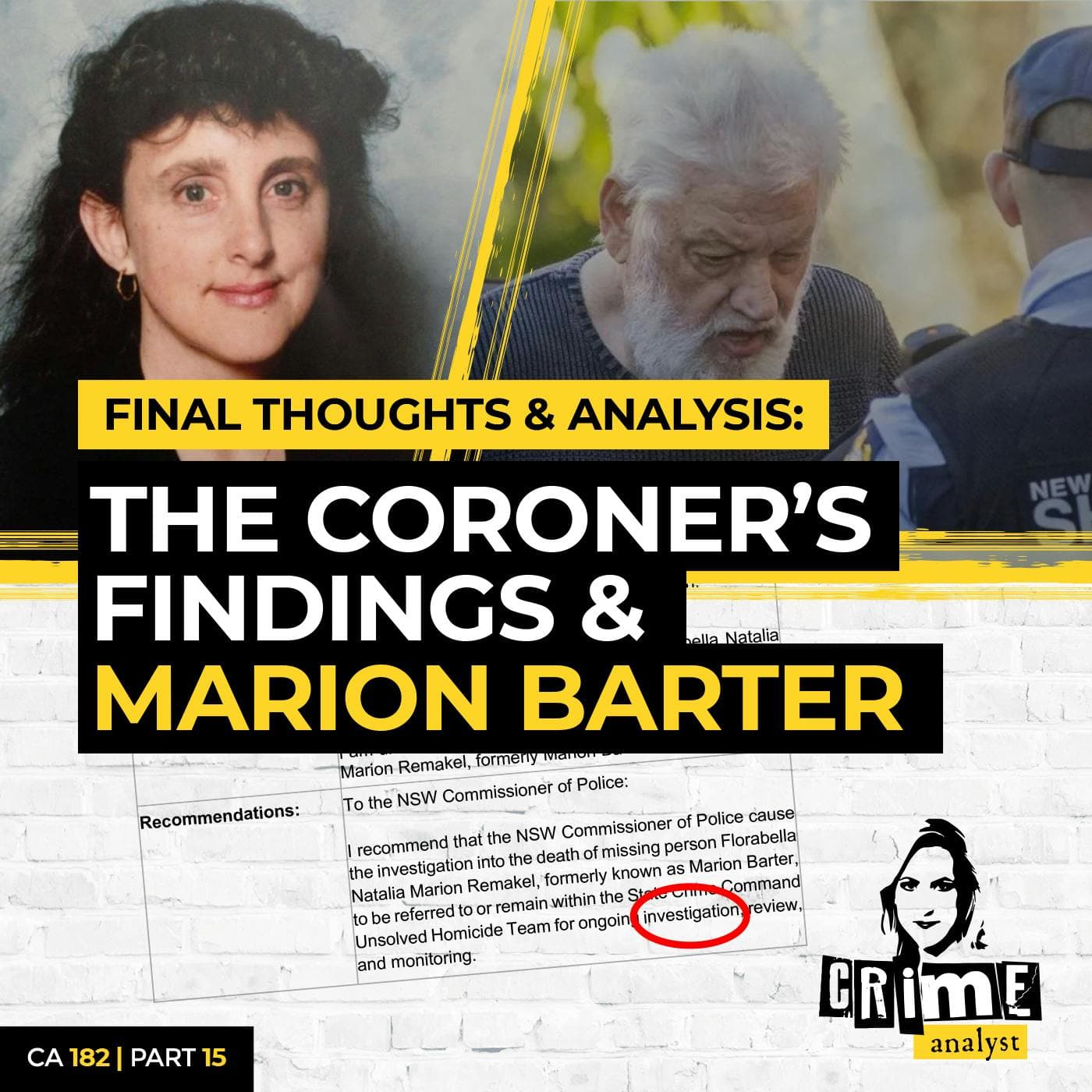 Ep 182: Final Thoughts & Analysis: The Coroner’s Findings and Marion Barter, Part 15 artwork