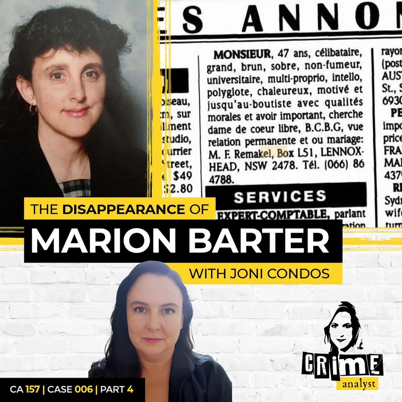 Ep 157: The Disappearance of Marion Barter with Joni Condos, Part 4 artwork
