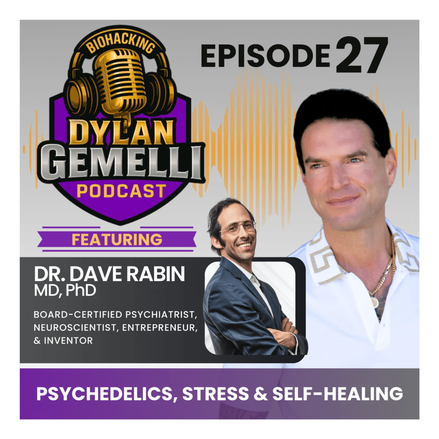 Episode #27 Featuring Dr. Dave Rabin! Psychedelic therapy misconceptions, effectiveness and safety, chronic stress implications, shifting from treatm... artwork