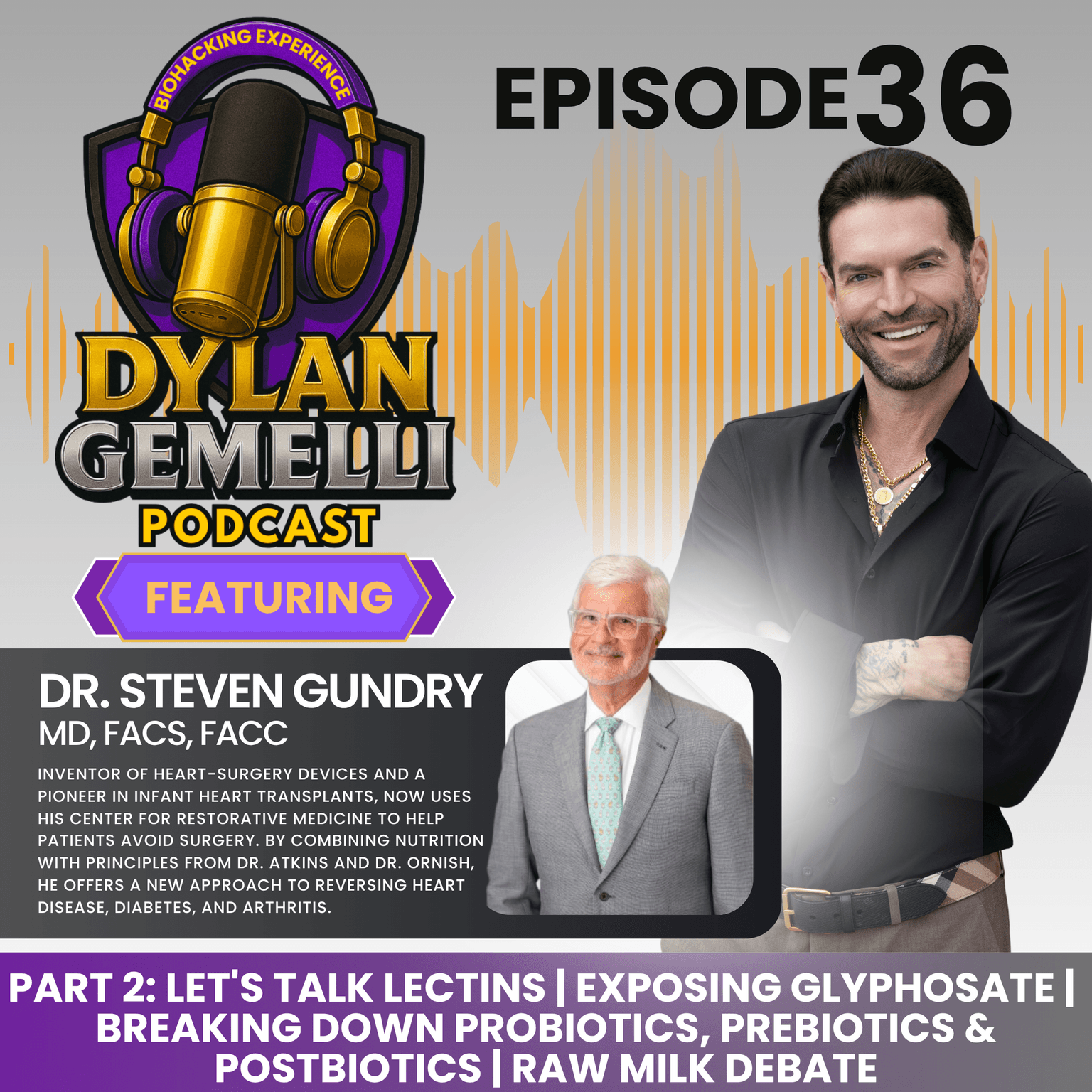 Episode #36 Featuring Dr. Steven Gundry Part 2! Let’s Talk Lectins! Exposing Glyphosate, Breaking down Probiotics, Prebiotics and Postbiotics, a Raw... artwork
