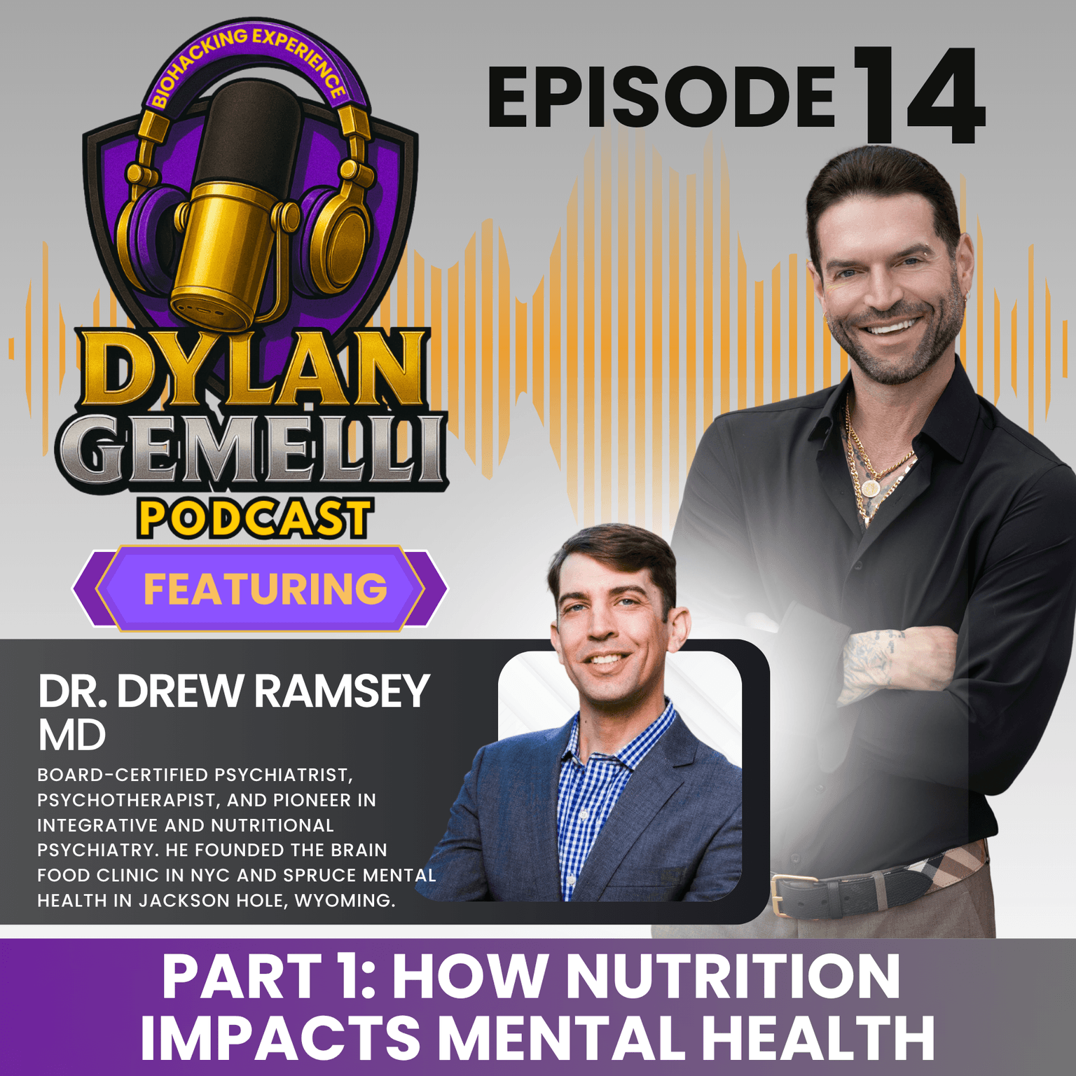 Episode #14 Featuring Dr. Drew Ramsey M.D Part 1! THE MENTAL HEALTH EPISODE! The importance of mental fitness, the role of nutrition on mental healt... artwork