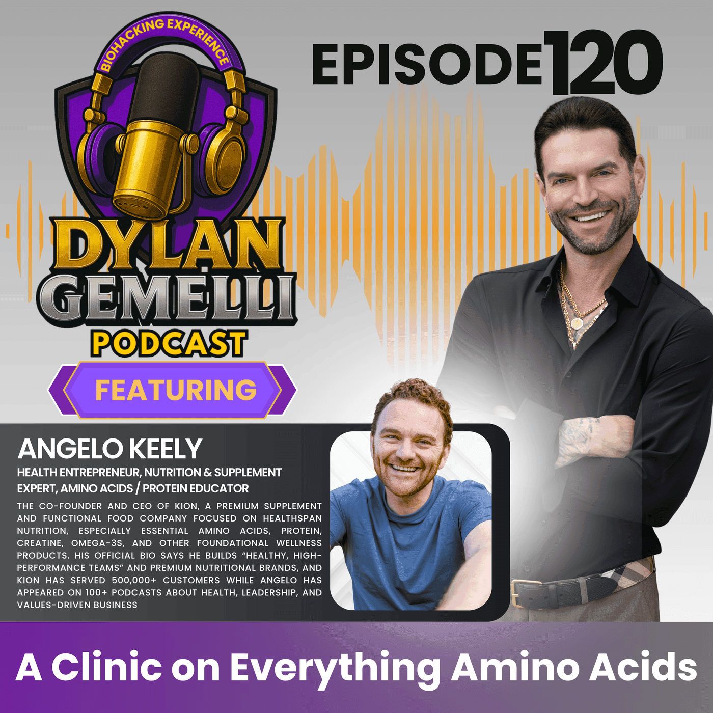 Episode #120 Featuring Angelo Keely! The Amino Acids CLINIC you have been waiting for!! The most detailed and intricate break down of essential amino acids to date! artwork