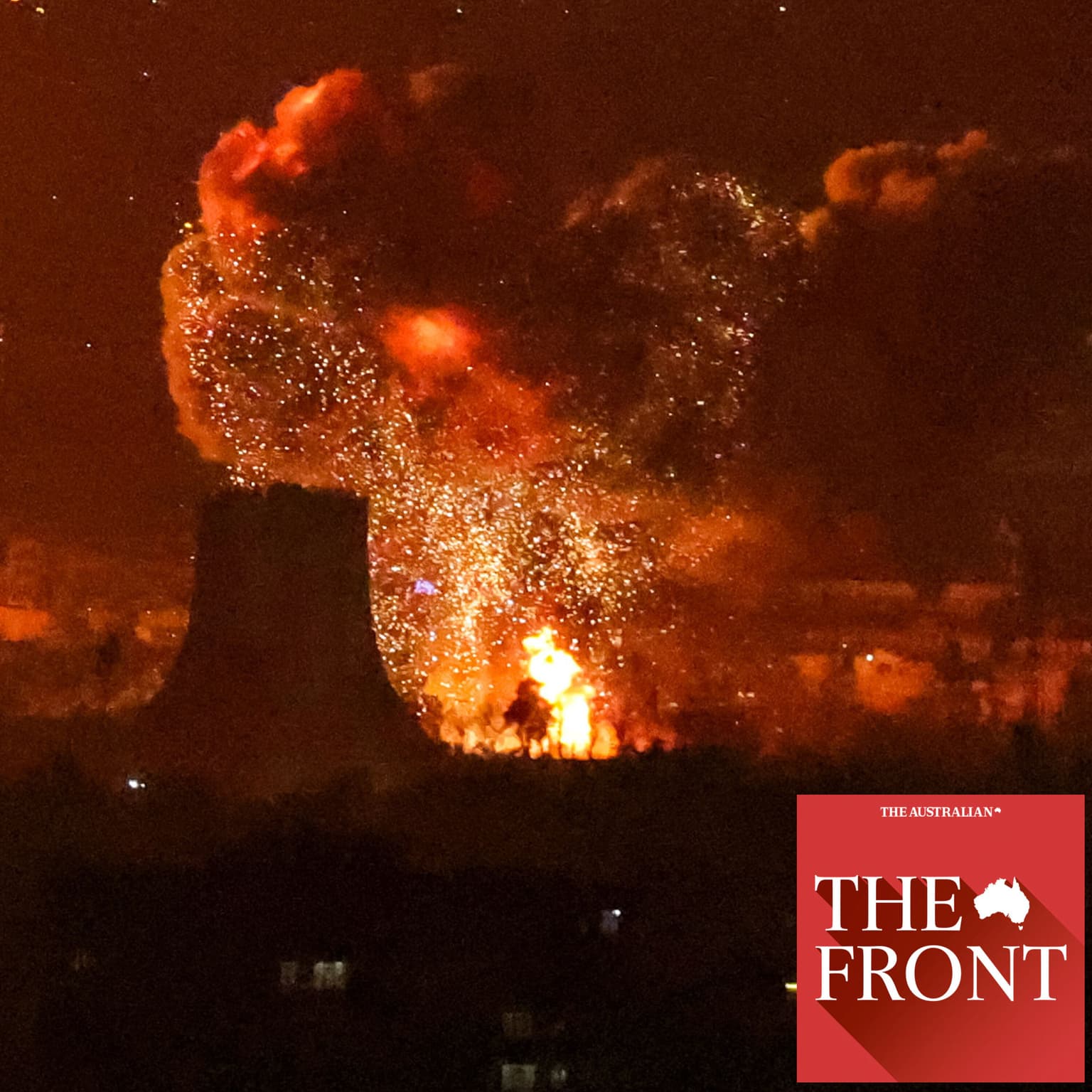 Israelis scoff chips and chocolate as the missiles rain down artwork