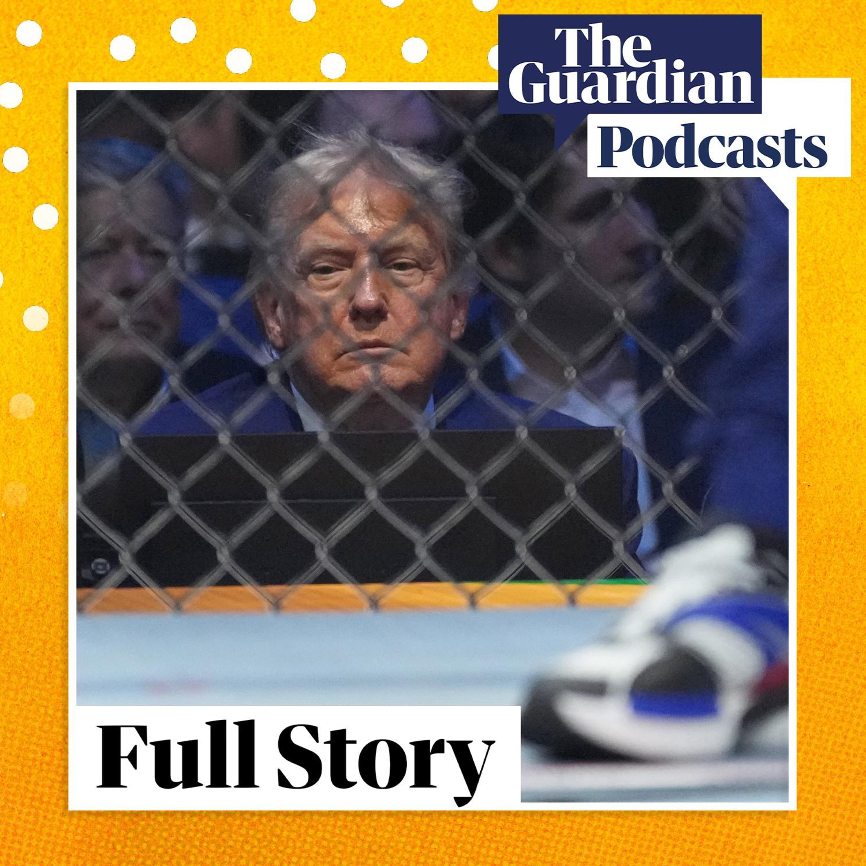 Trump celebrates with a peace deal and cage fight artwork