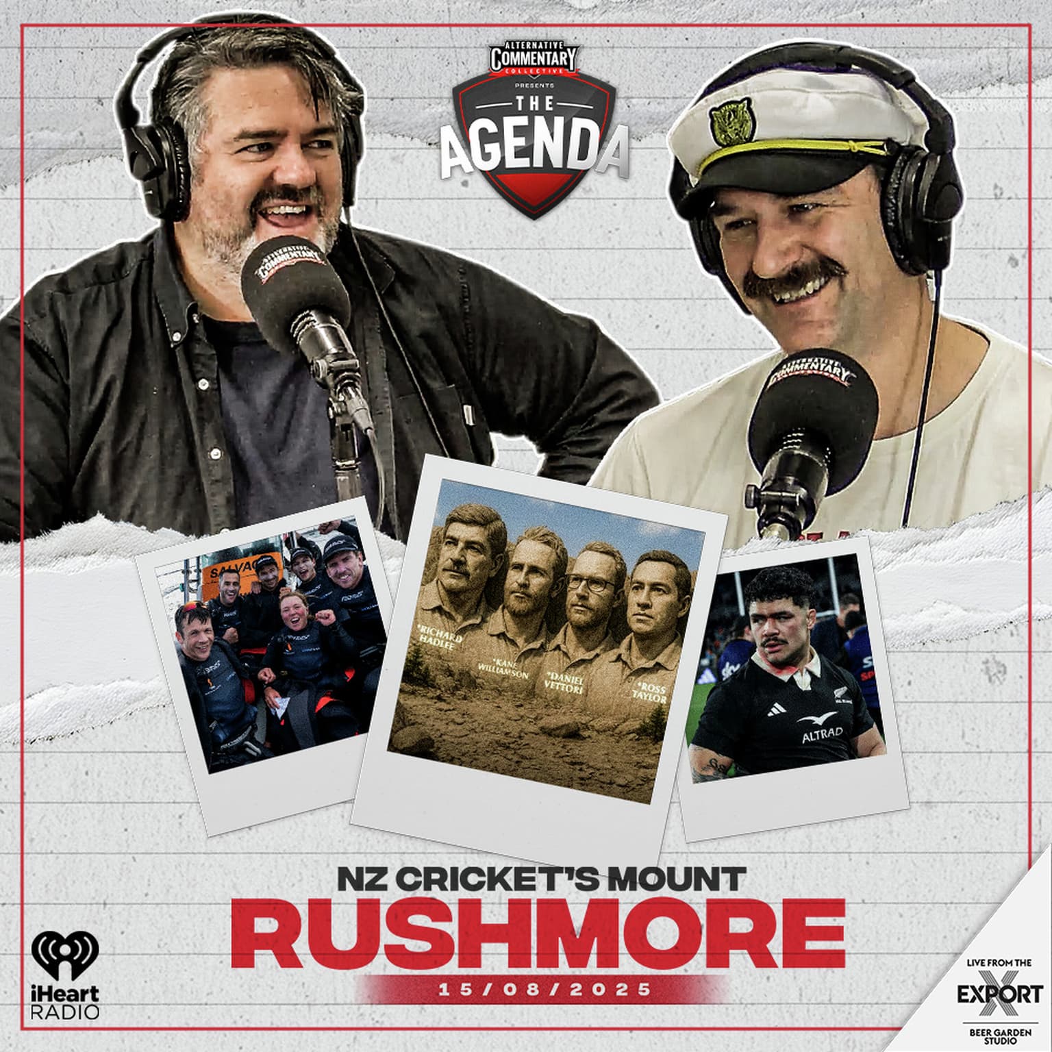 "NZ Cricket's Mount Rushmore" artwork