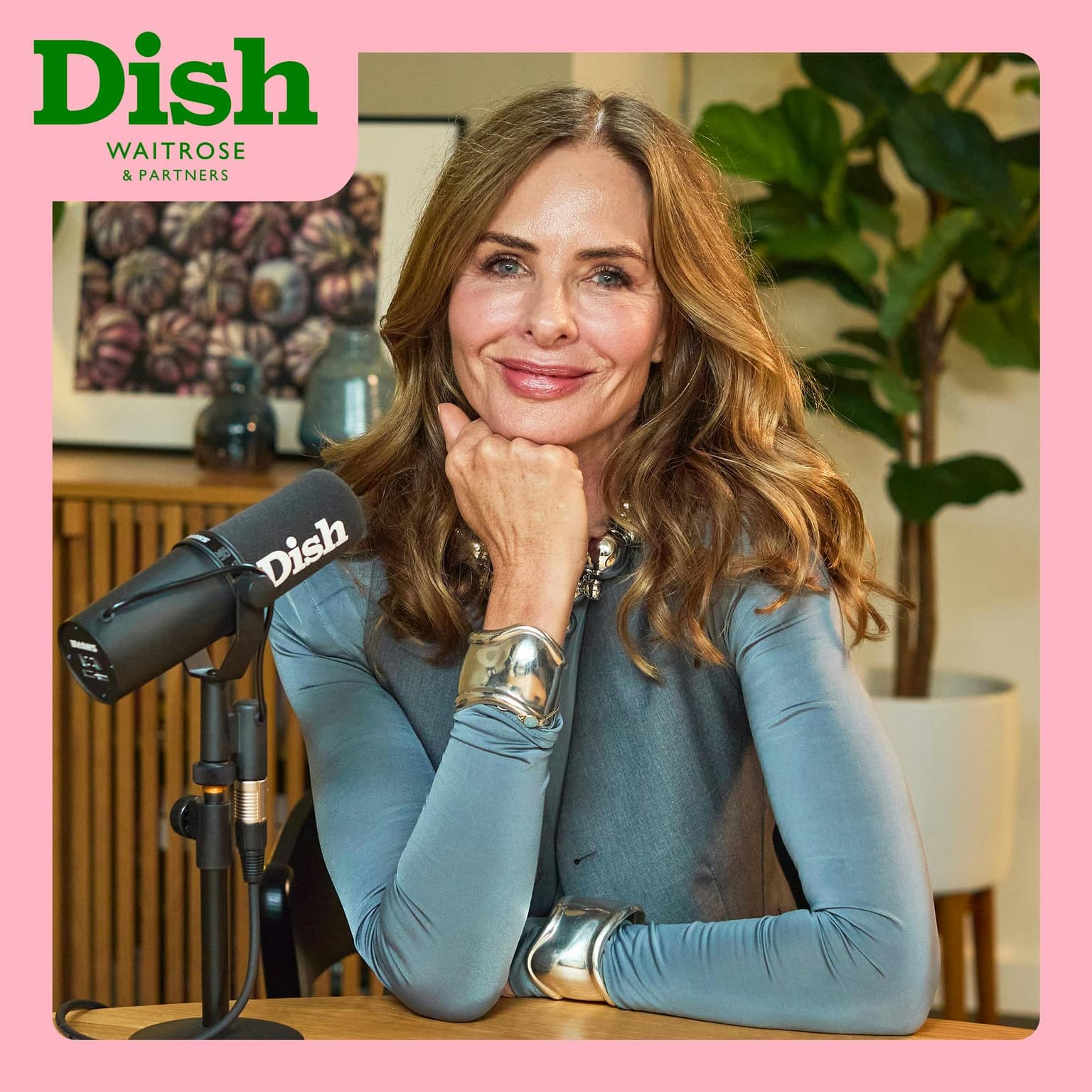 Trinny Woodall, sea bass with peppers & red zhoug and a Gewurztraminer artwork