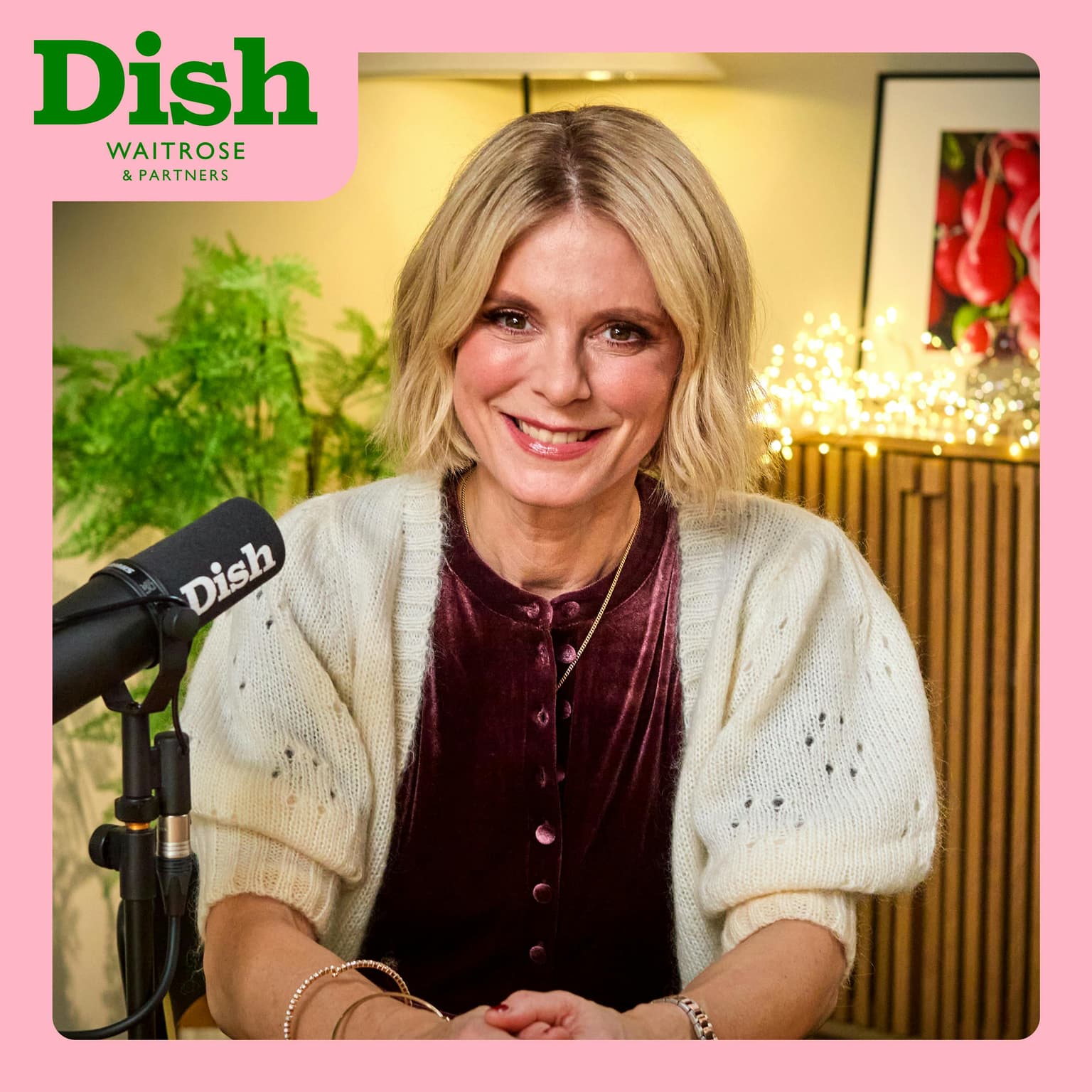 Emilia Fox, a butternut and toasted pumpkin seed risotto, and a vodka martini artwork