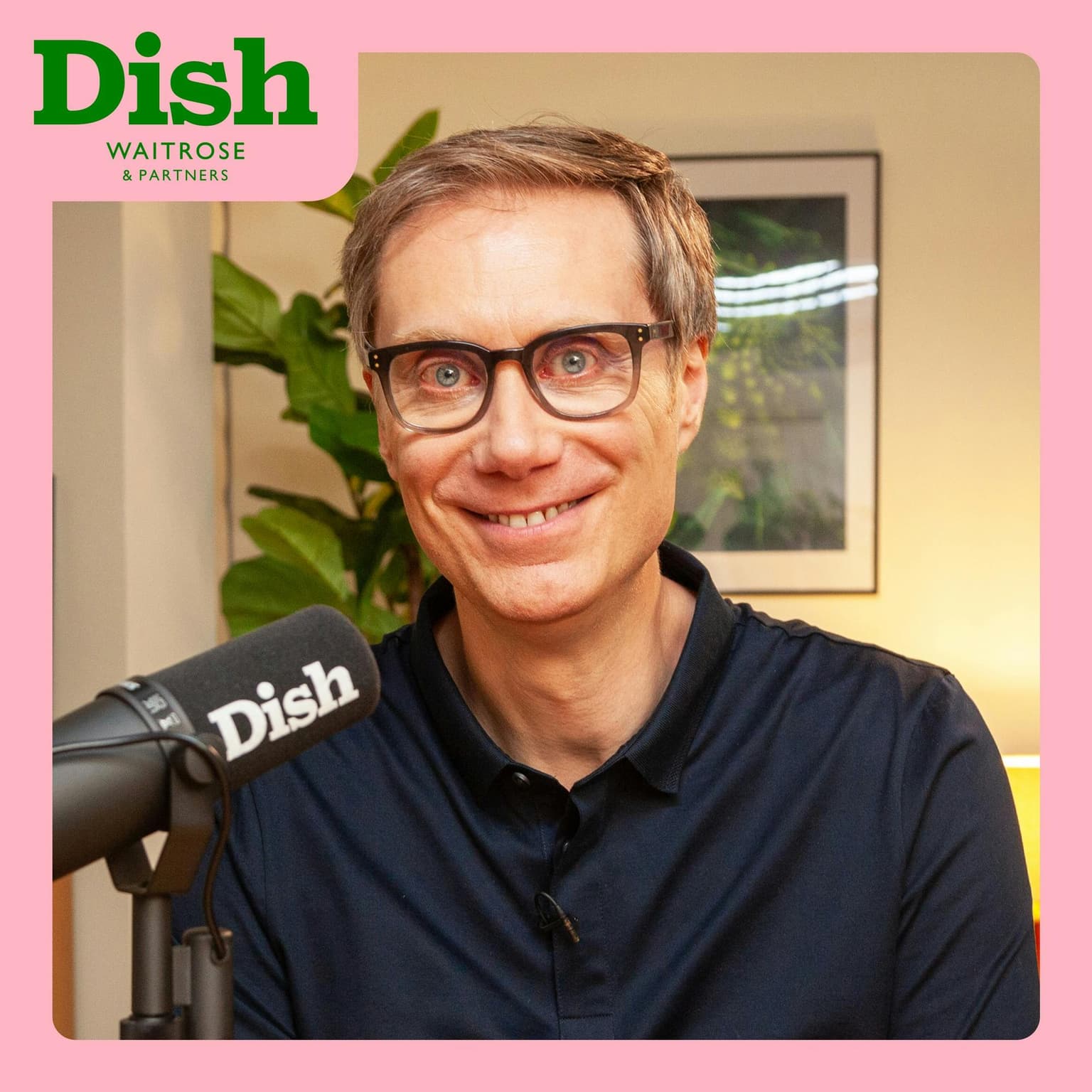 Stephen Merchant, smoked mackerel with spinach baked eggs and a rosé artwork