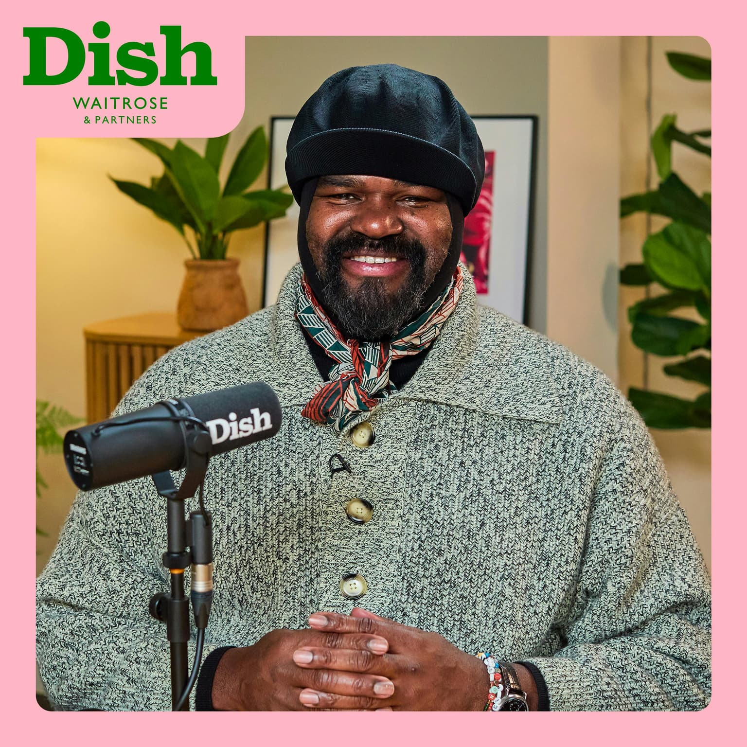 Gregory Porter, ribeye steak with three sauces and a Cabernario artwork