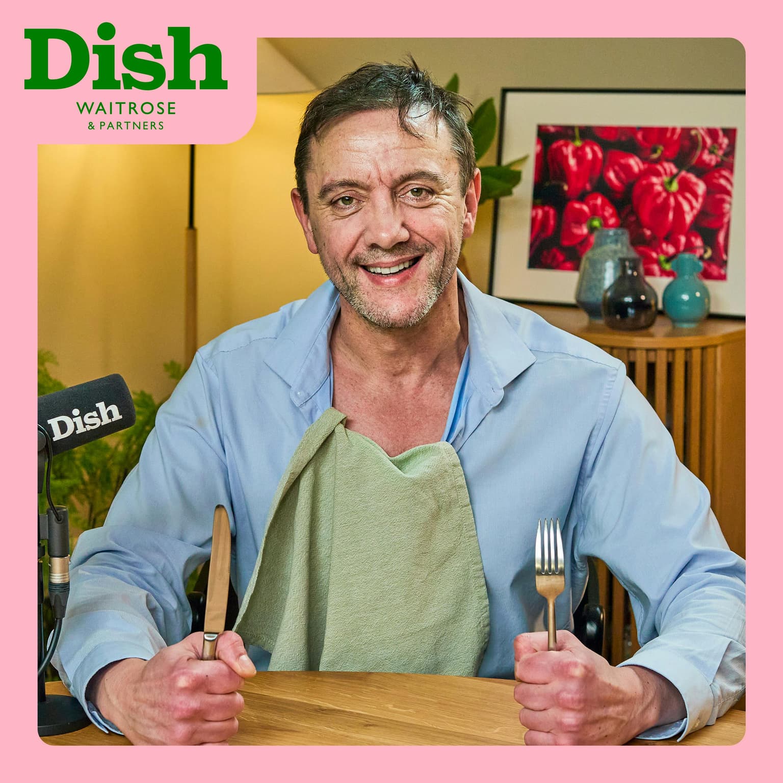 Peter Serafinowicz, BLT pasta and a kombucha artwork